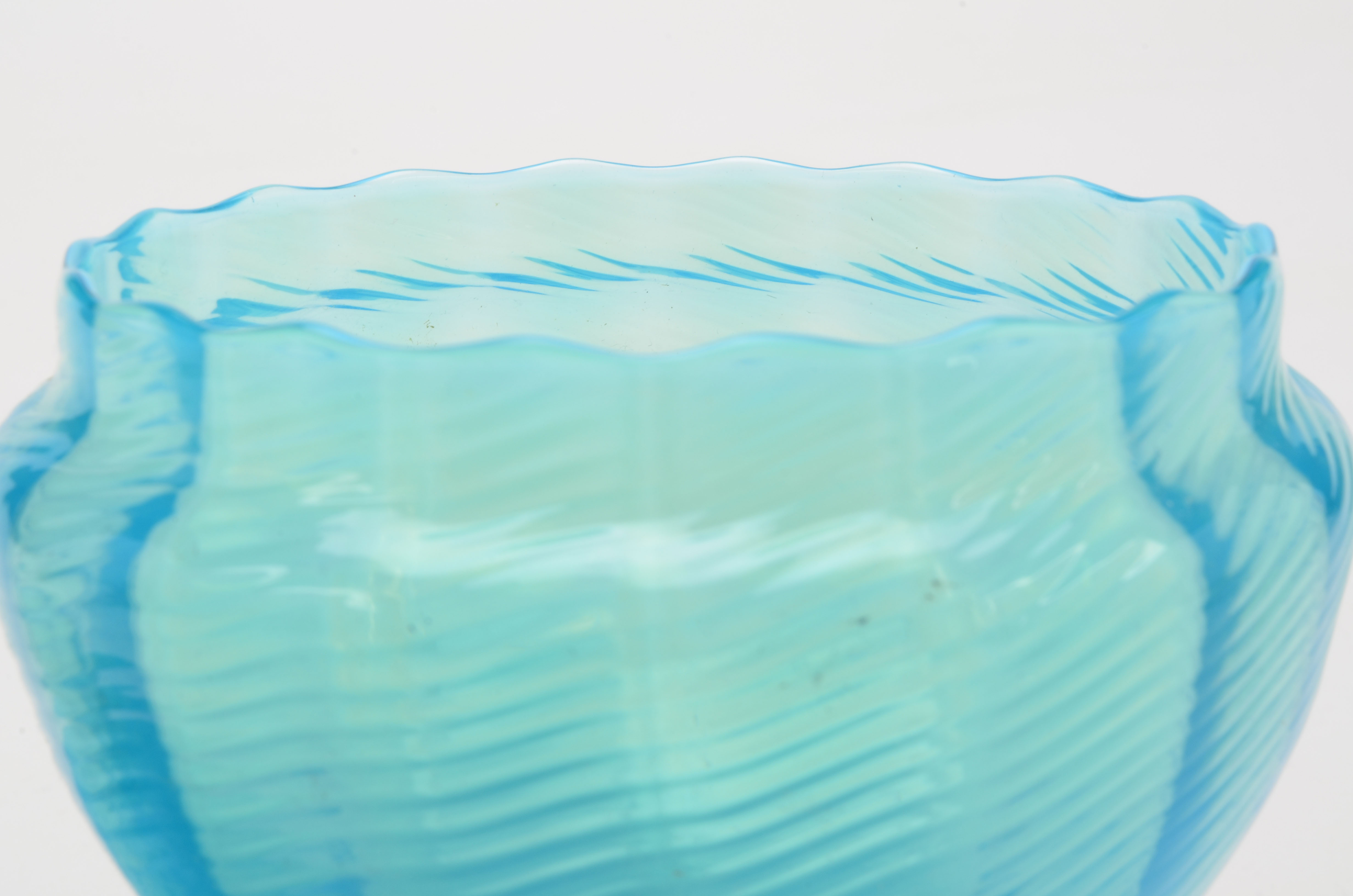 Opalescent Blue Lidded Compote