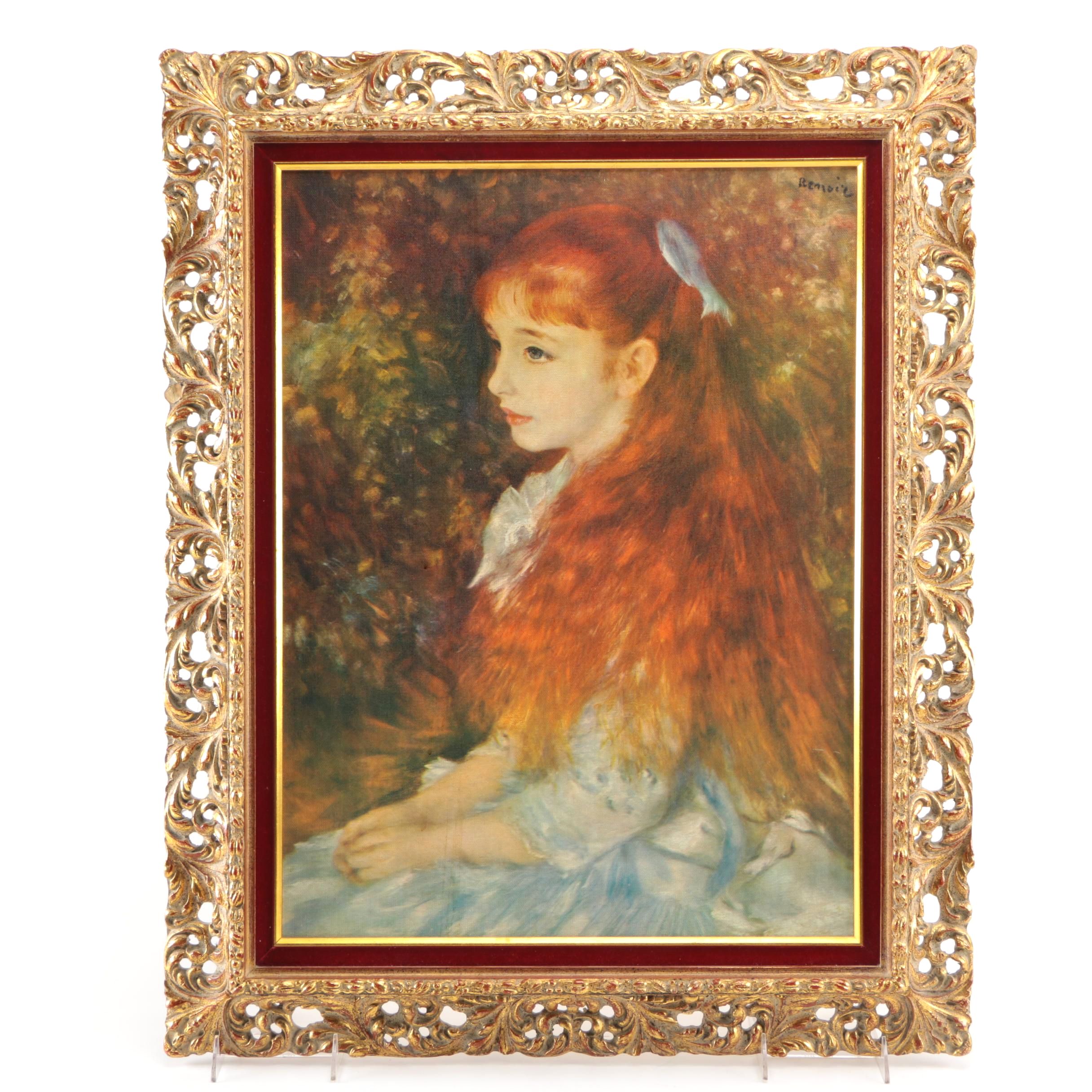 Offset Lithograph After Pierre-Auguste Renoir's Painting "Portrait of Mademoiselle Irene Cahen d'Anvers"