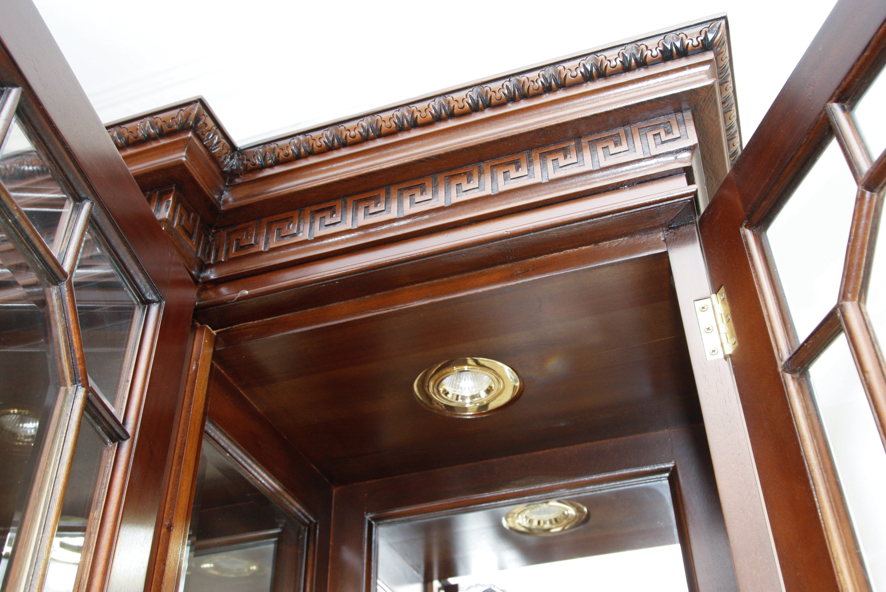 Mahogany Lighted Glass Front China Cabinet