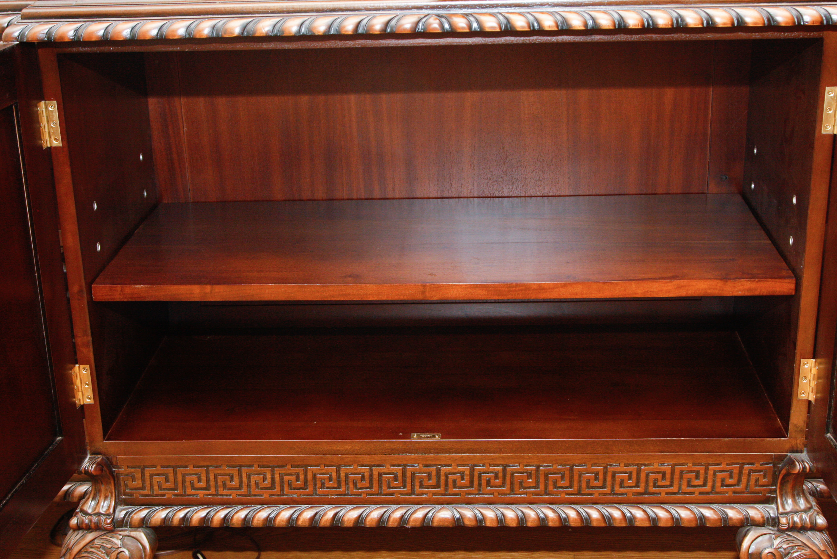 Mahogany Lighted Glass Front China Cabinet