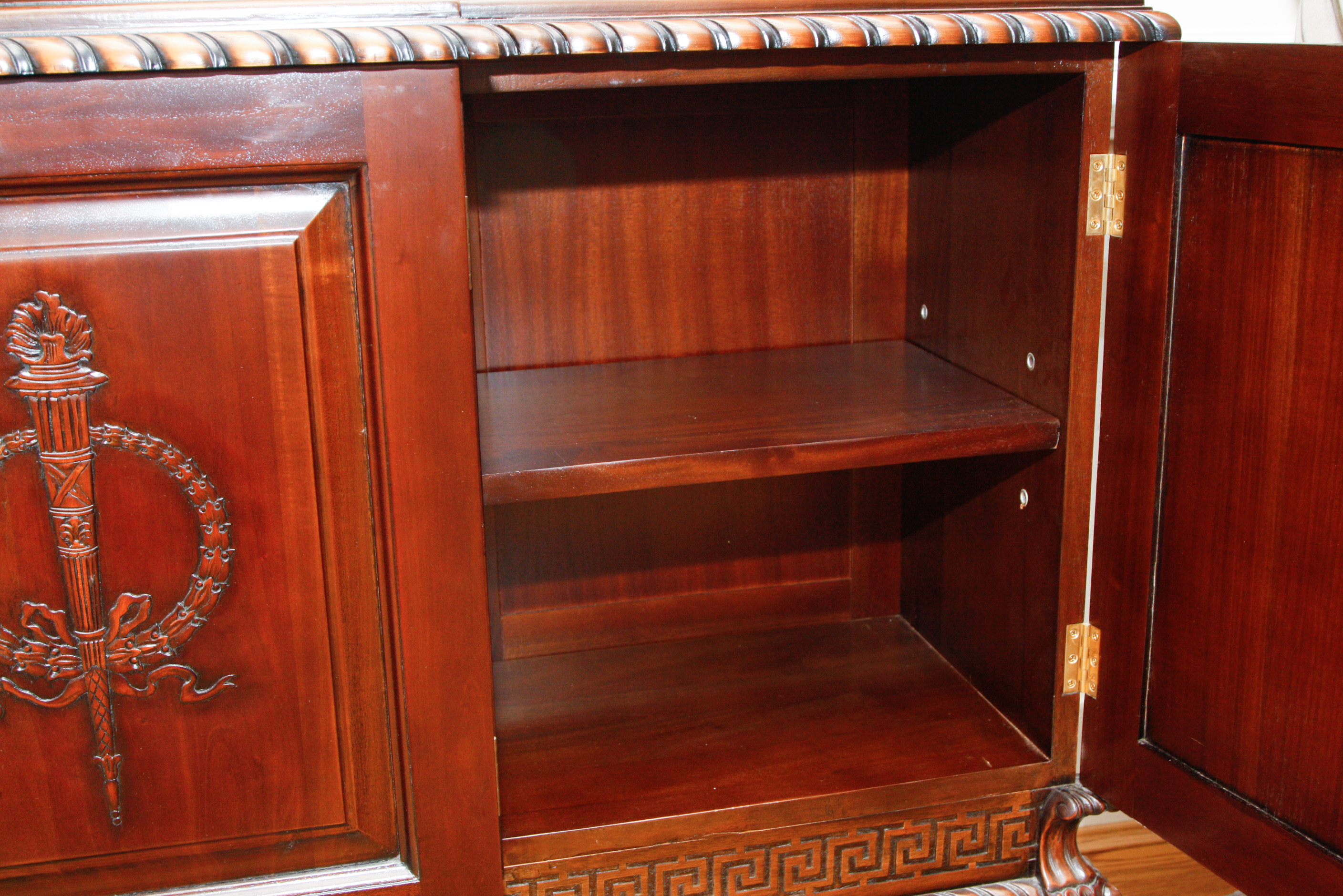 Mahogany Lighted Glass Front China Cabinet