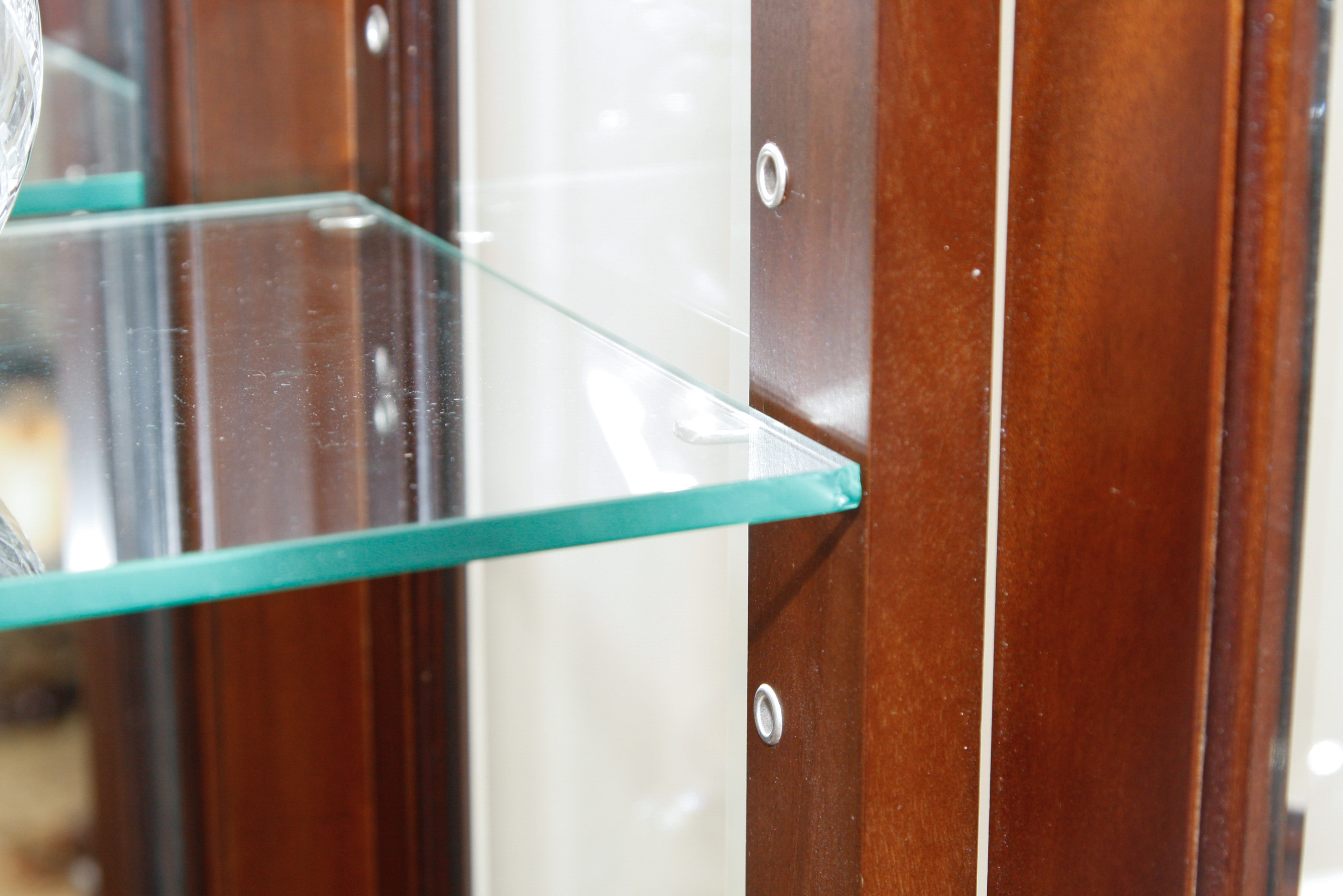 Mahogany Lighted Glass Front China Cabinet