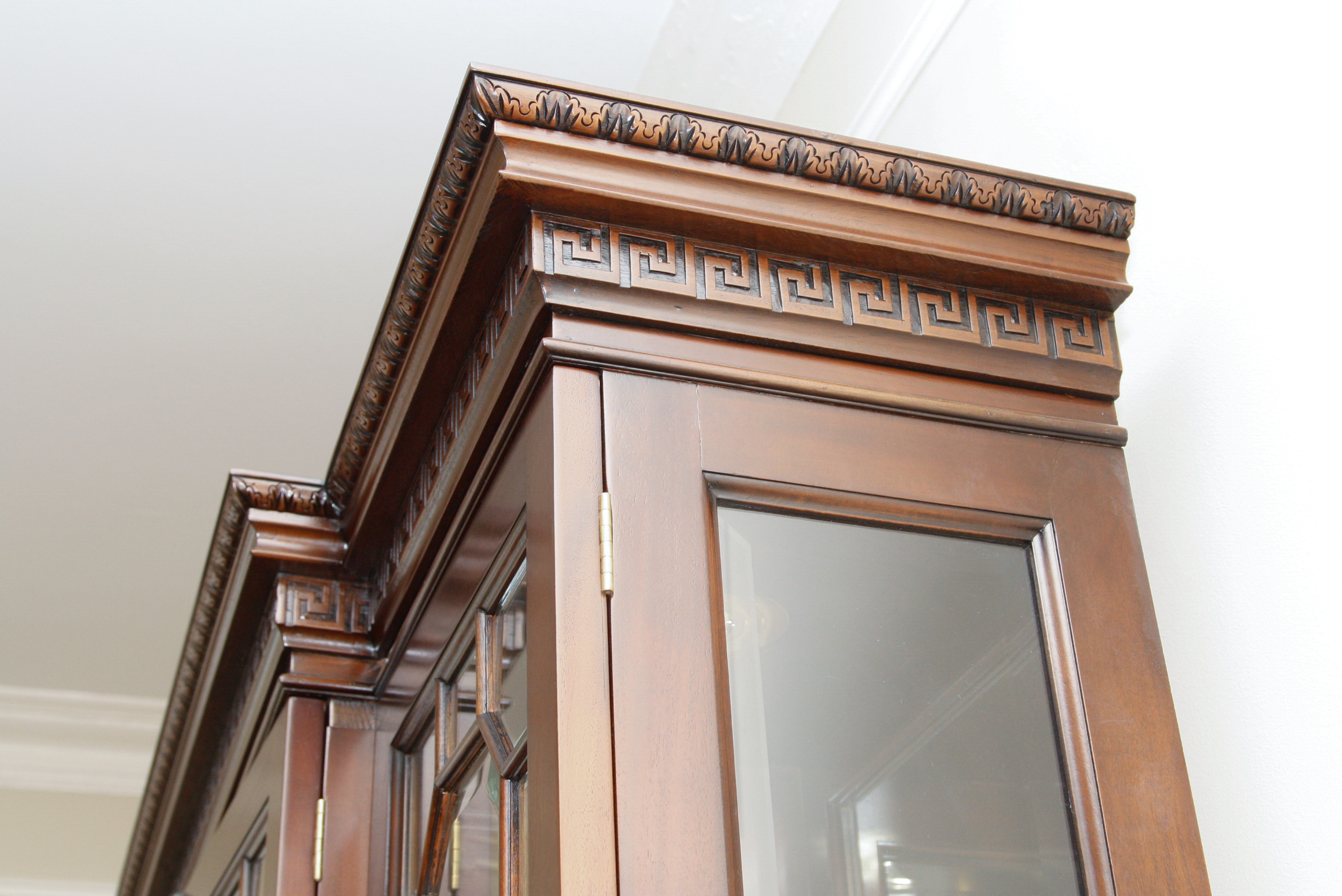 Mahogany Lighted Glass Front China Cabinet