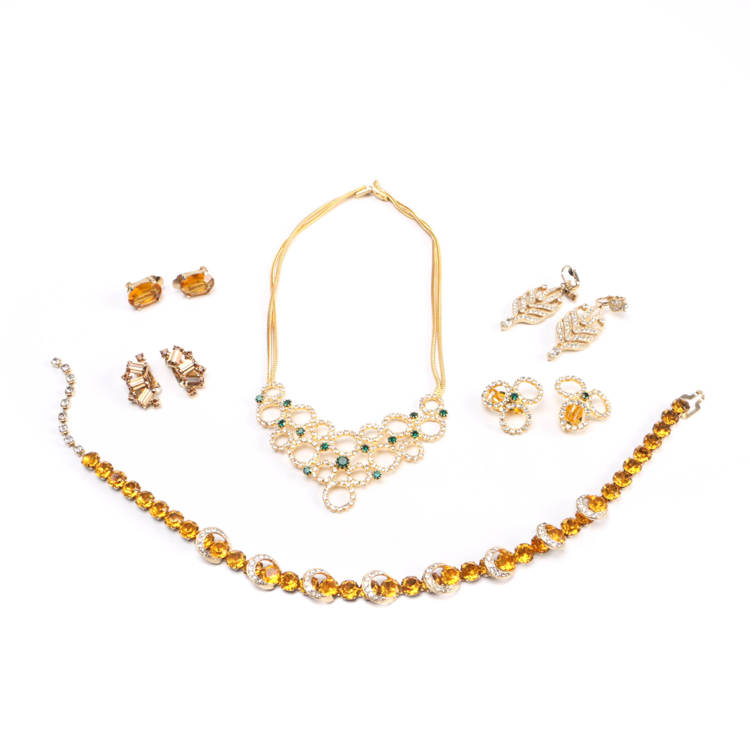 Collection of Designer Costume Jewelry Including Eisenberg and Hobe