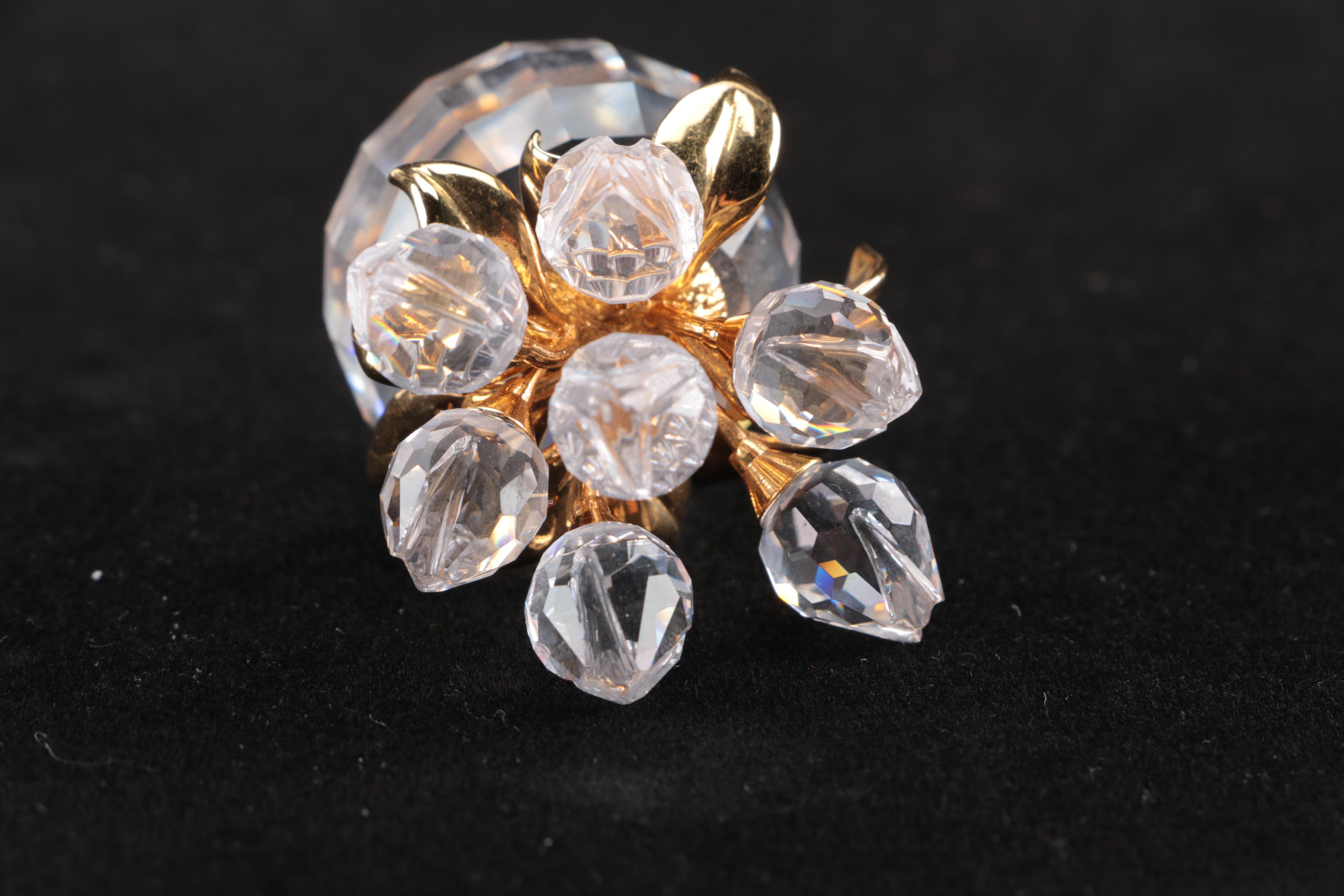 Swarovski Crystal Bird and Tulip Vase