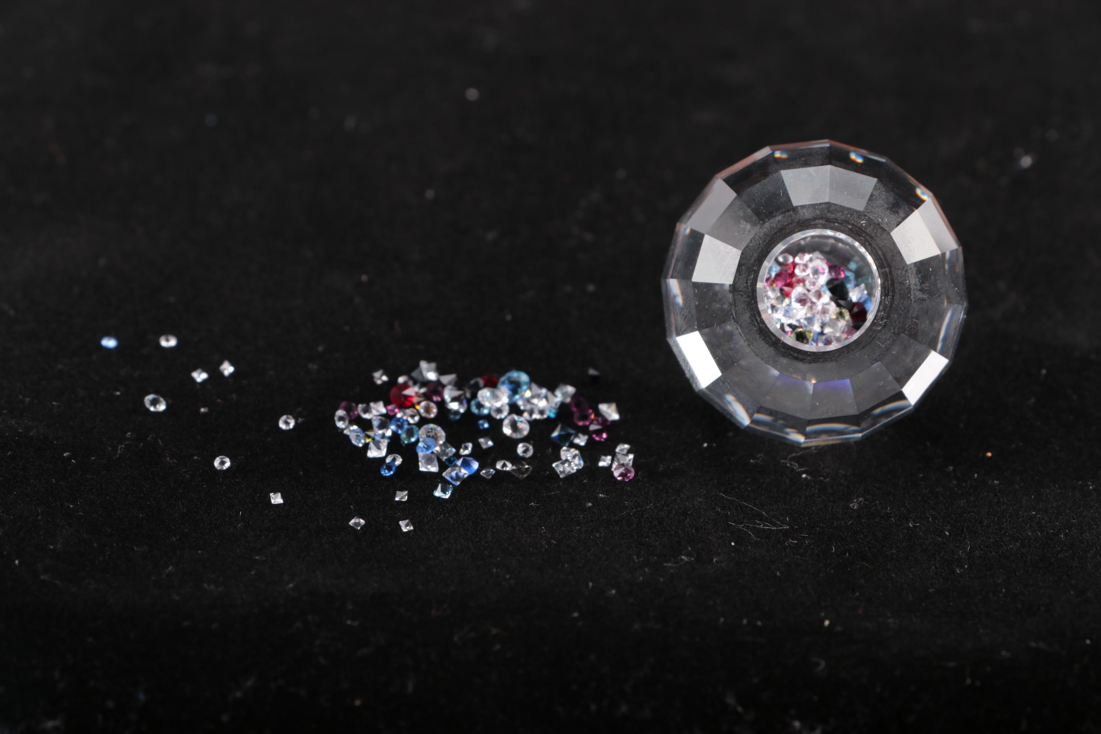 Swarovski Crystal Bird and Tulip Vase