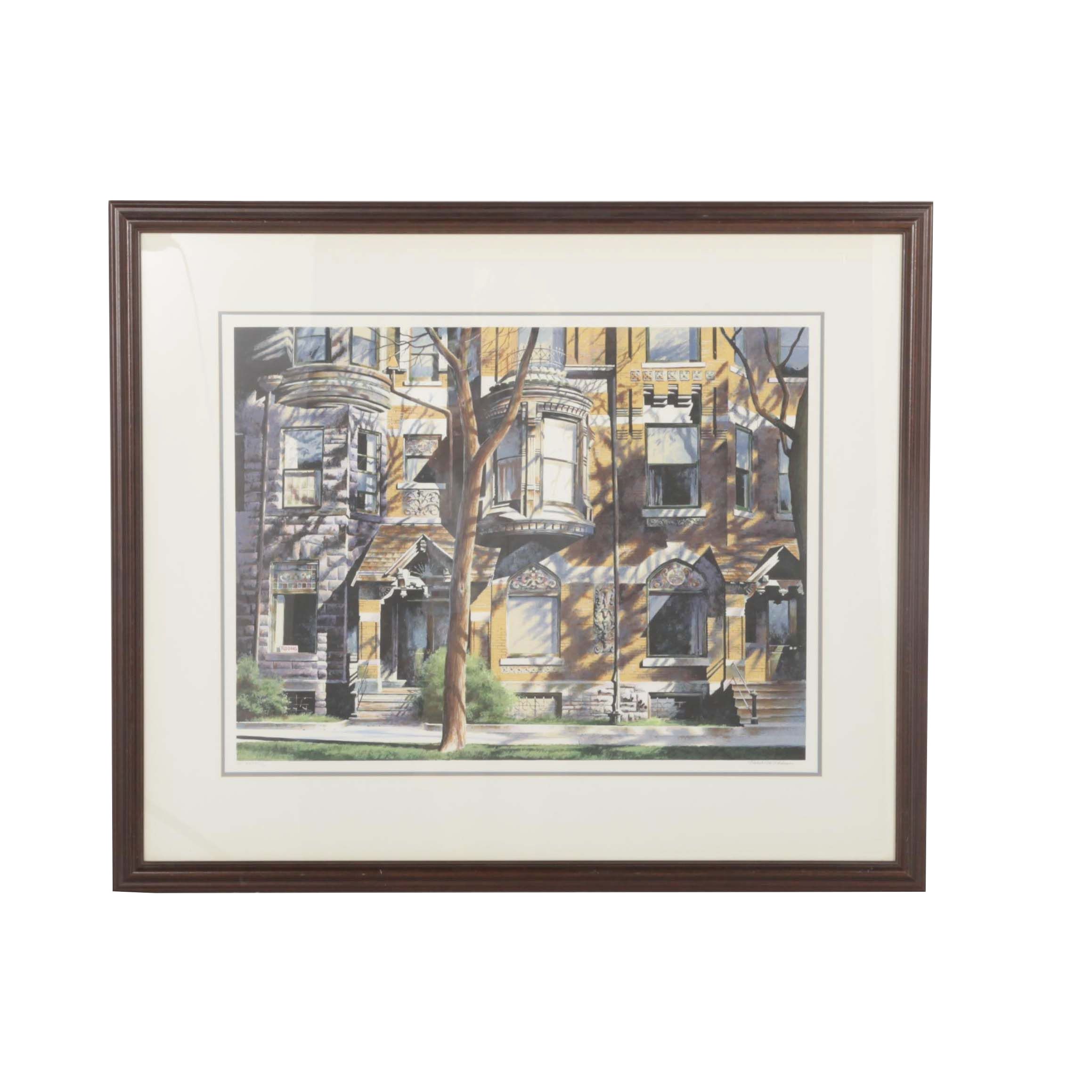 Robert W. Addison Limited Edition Artist's Proof  Serigraph "Morning Shadows (Chicago Another Era)"