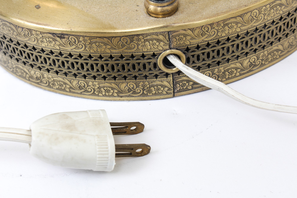 Romantic Era Style Ceramic Lamp Pair