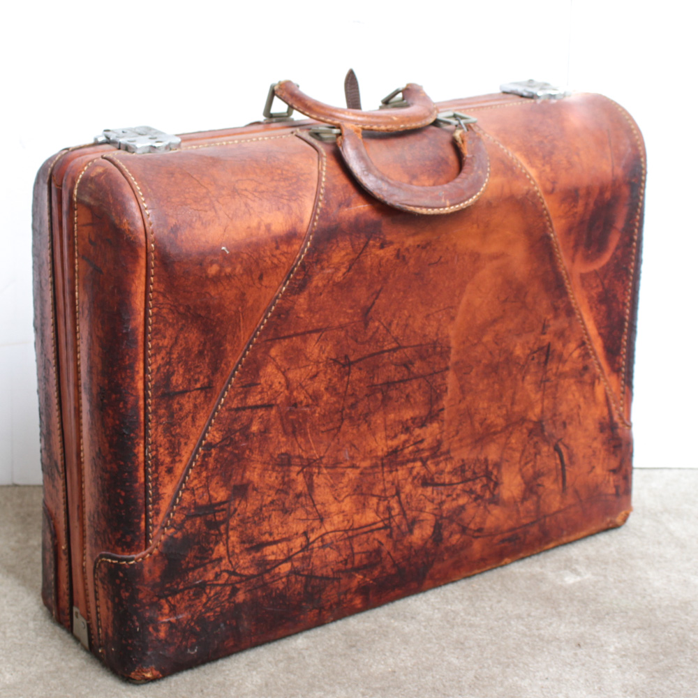 Brown Leather Suitcase