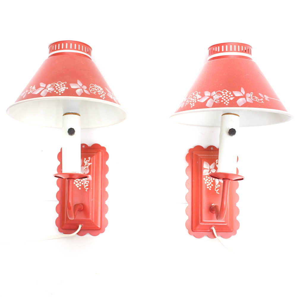 Pair of Vintage Metal Wall Sconces