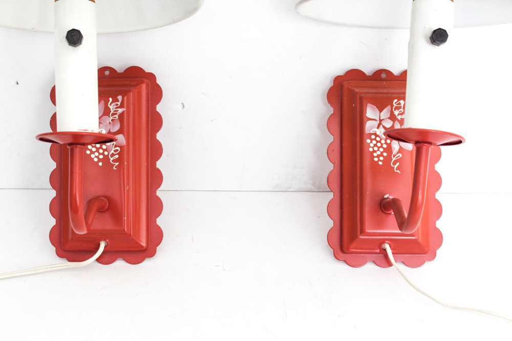 Pair of Vintage Metal Wall Sconces