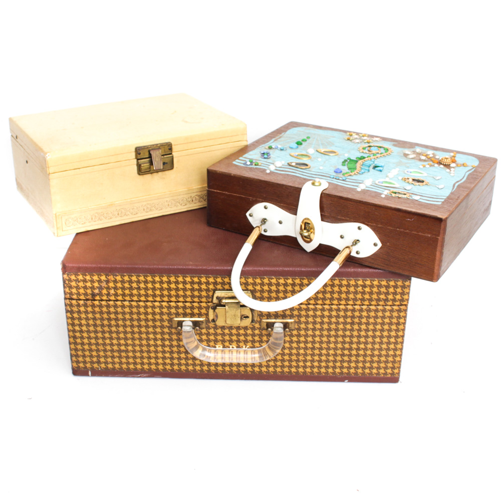 Vintage Jewelry Boxes And Vanity Cases