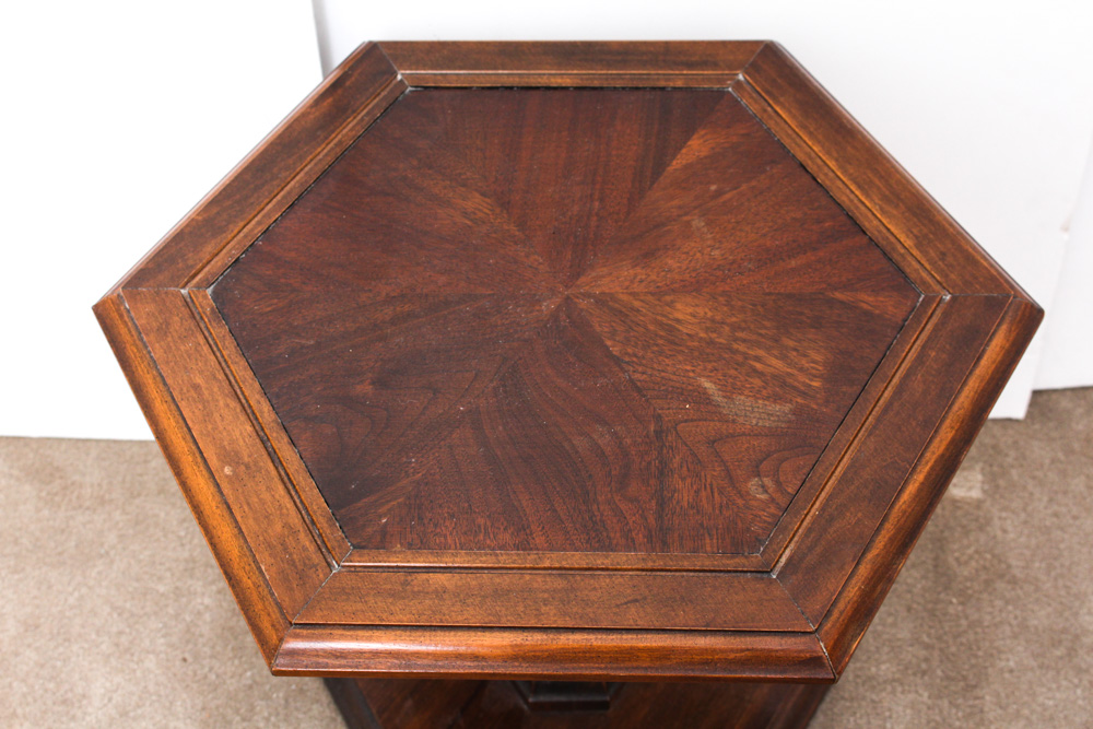 Cane Back Accent Chairs and Side Table
