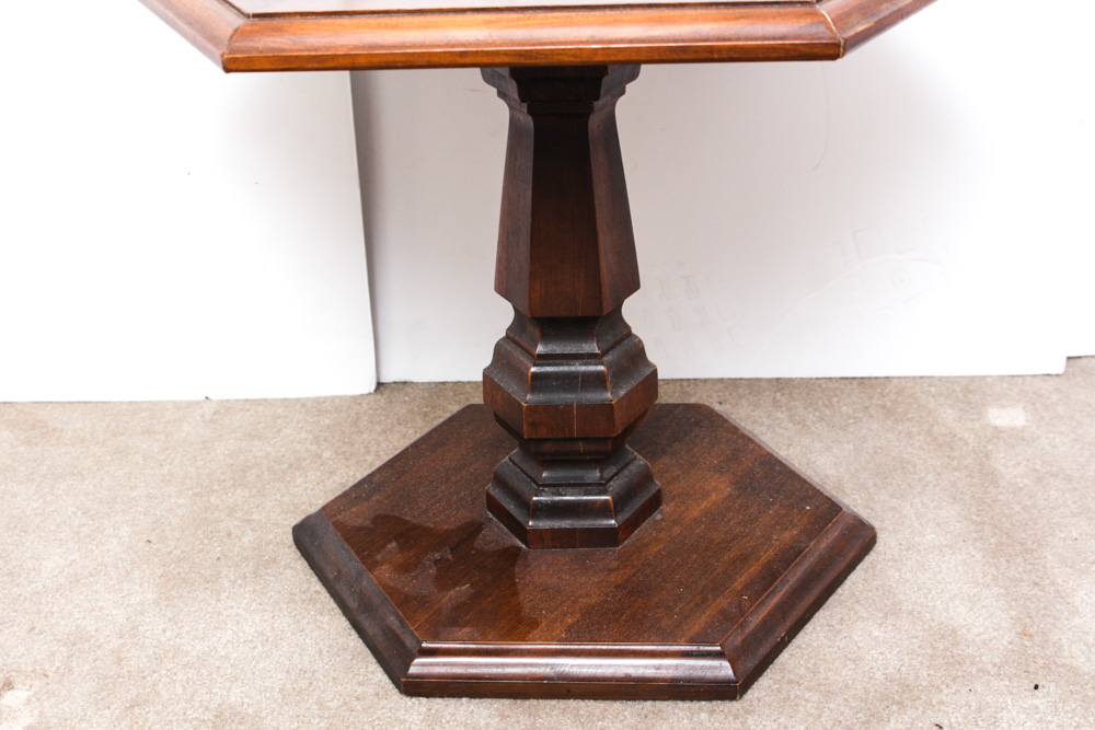 Cane Back Accent Chairs and Side Table