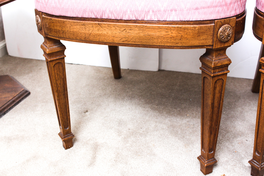 Cane Back Accent Chairs and Side Table