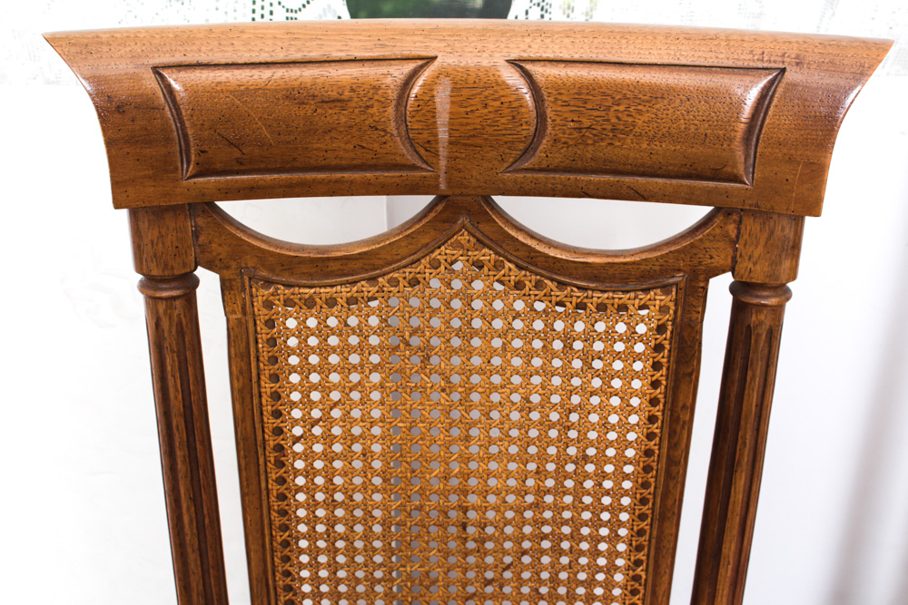 Cane Back Accent Chairs and Side Table