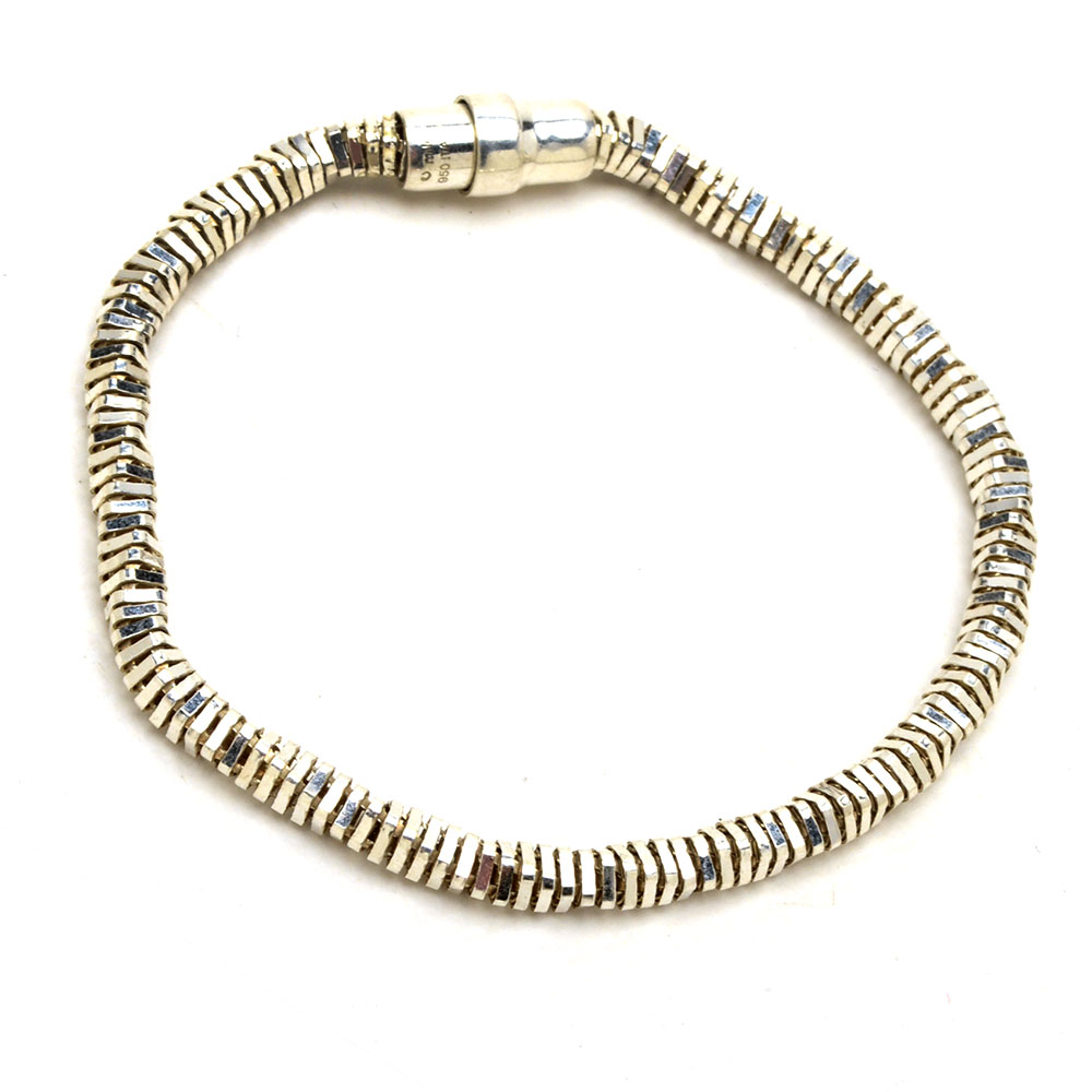 Sterling Silver Diamond-Cut Twisted Bracelet