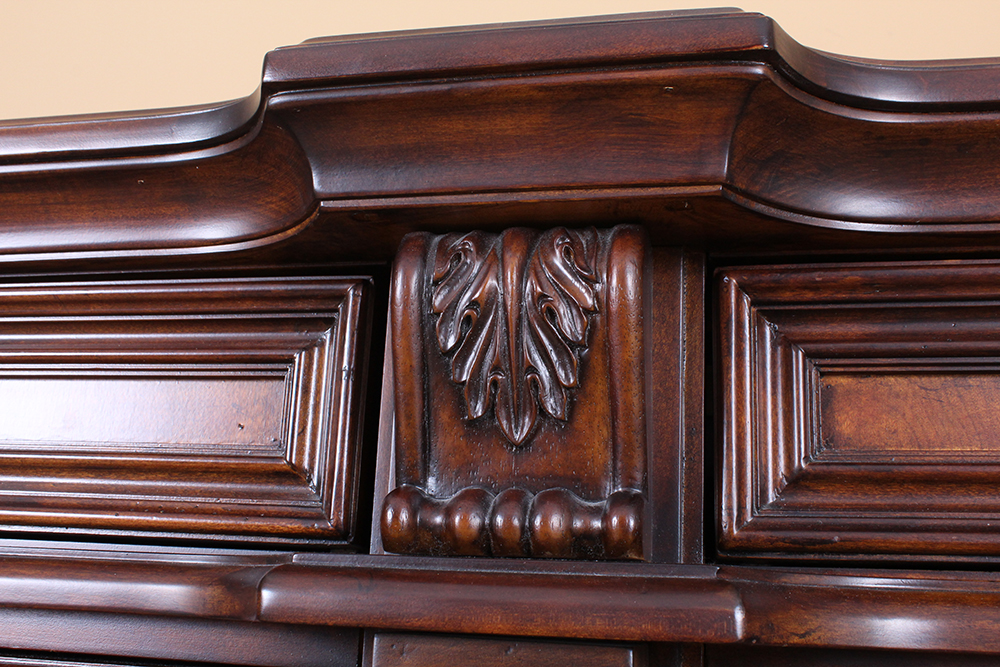 American Empire Style Mahogany Veneered Chest of Drawers with Mirror by Fairmont Designs