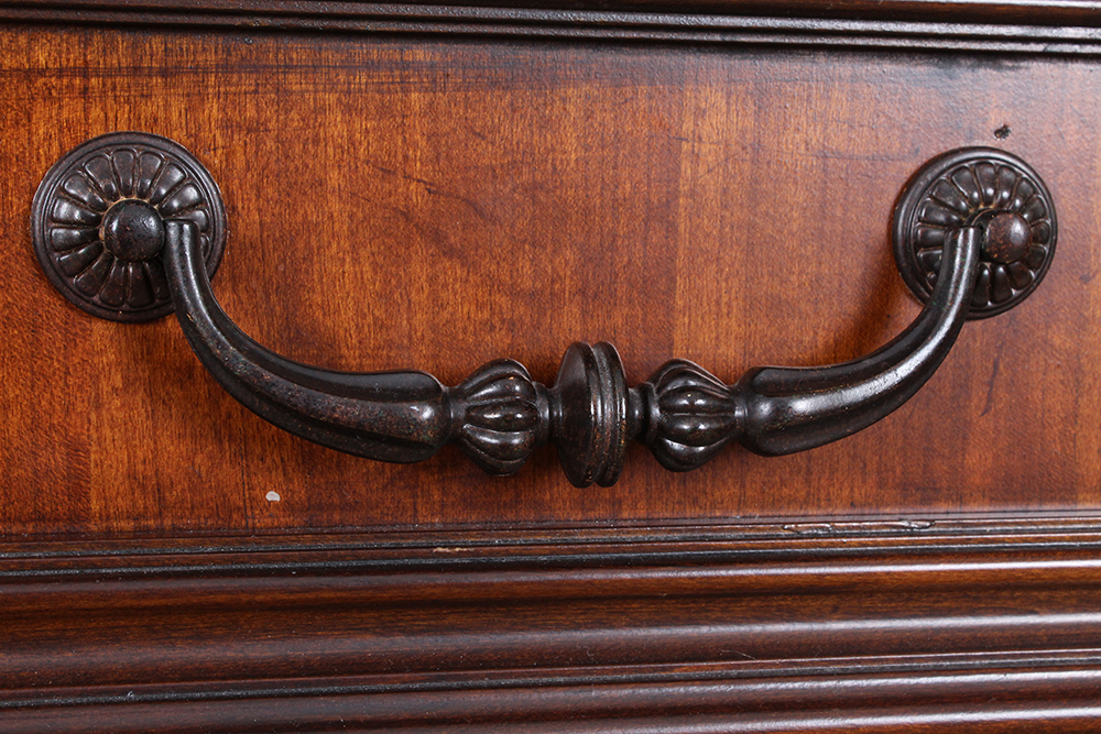 American Empire Style Mahogany Veneered Chest of Drawers with Mirror by Fairmont Designs