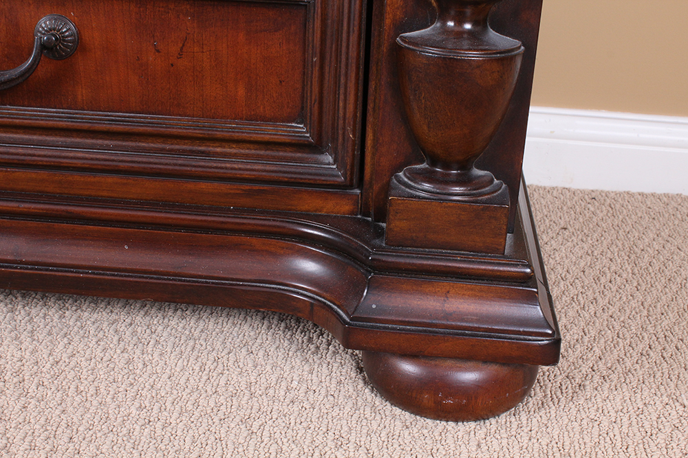 American Empire Style Mahogany Veneered Chest of Drawers with Mirror by Fairmont Designs