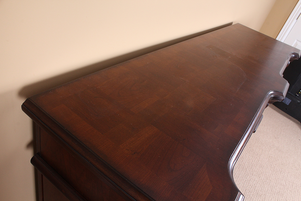 American Empire Style Mahogany Veneered Chest of Drawers with Mirror by Fairmont Designs