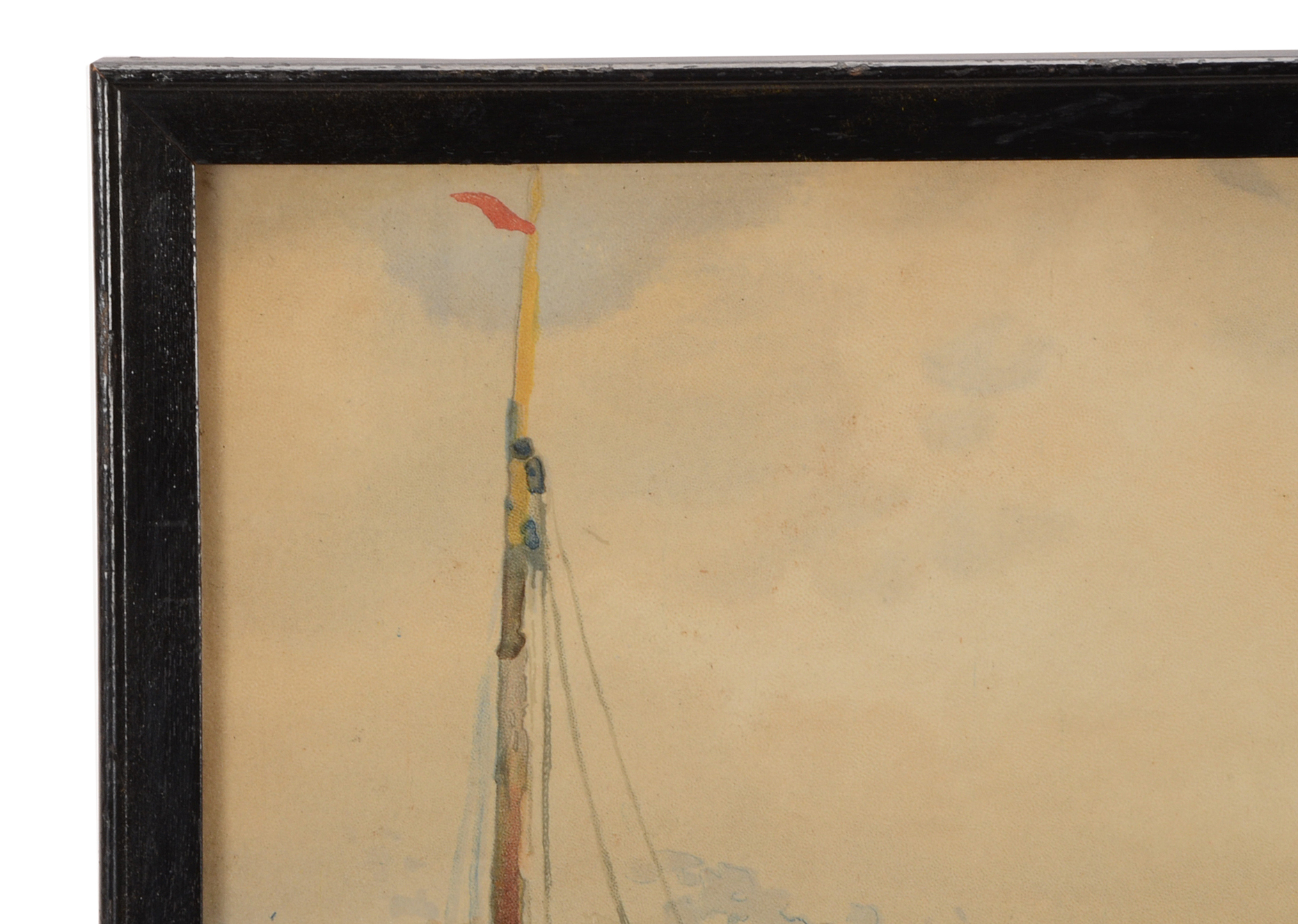 Antique Chromolithograph after Hamilton Glass Watercolor