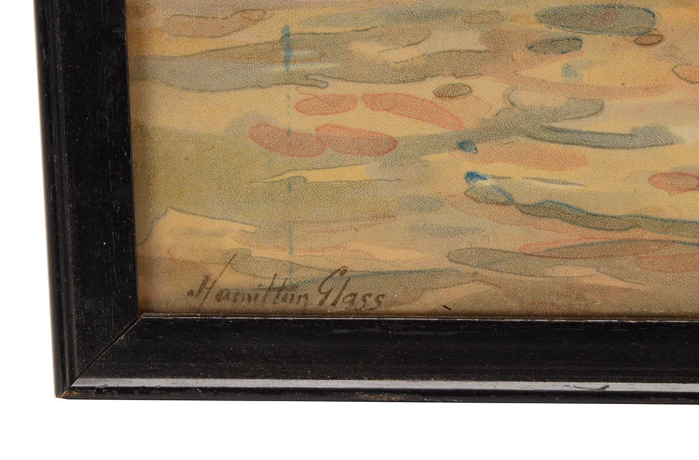 Antique Chromolithograph after Hamilton Glass Watercolor