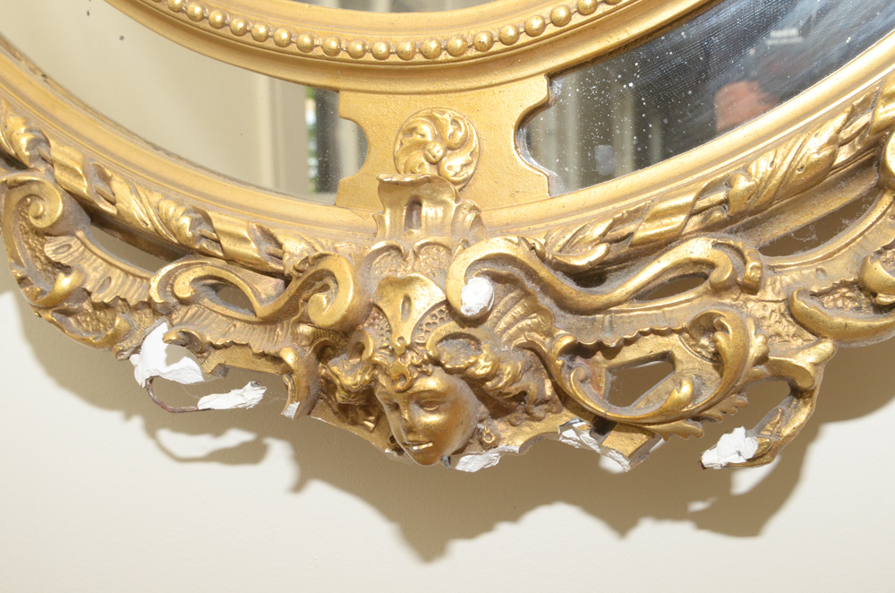 Antique Victorian Gilt and Gesso Mirror
