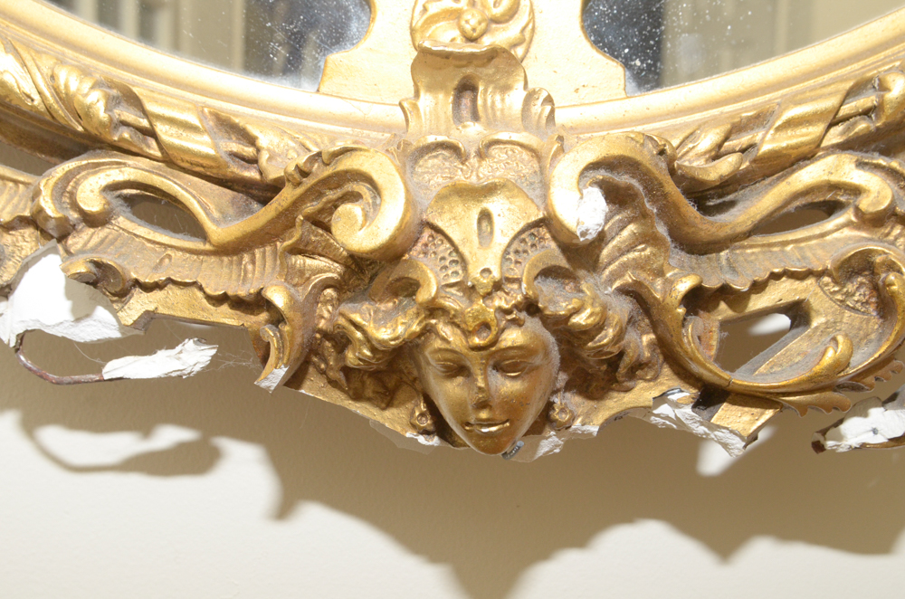 Antique Victorian Gilt and Gesso Mirror