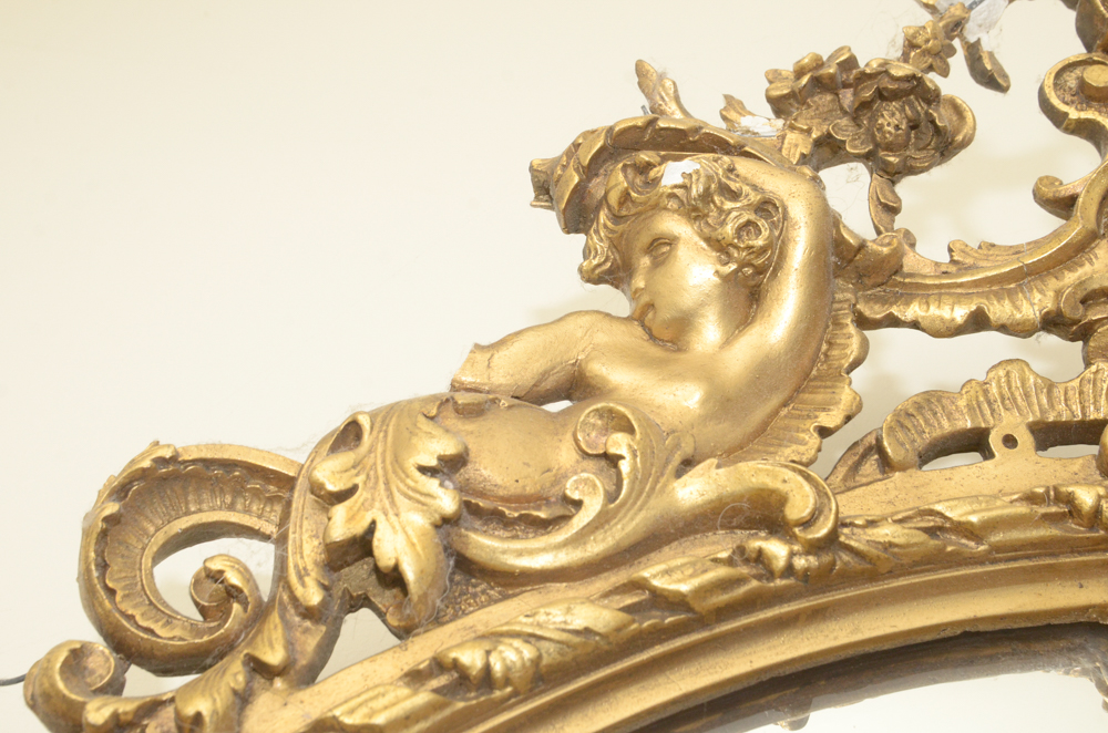 Antique Victorian Gilt and Gesso Mirror