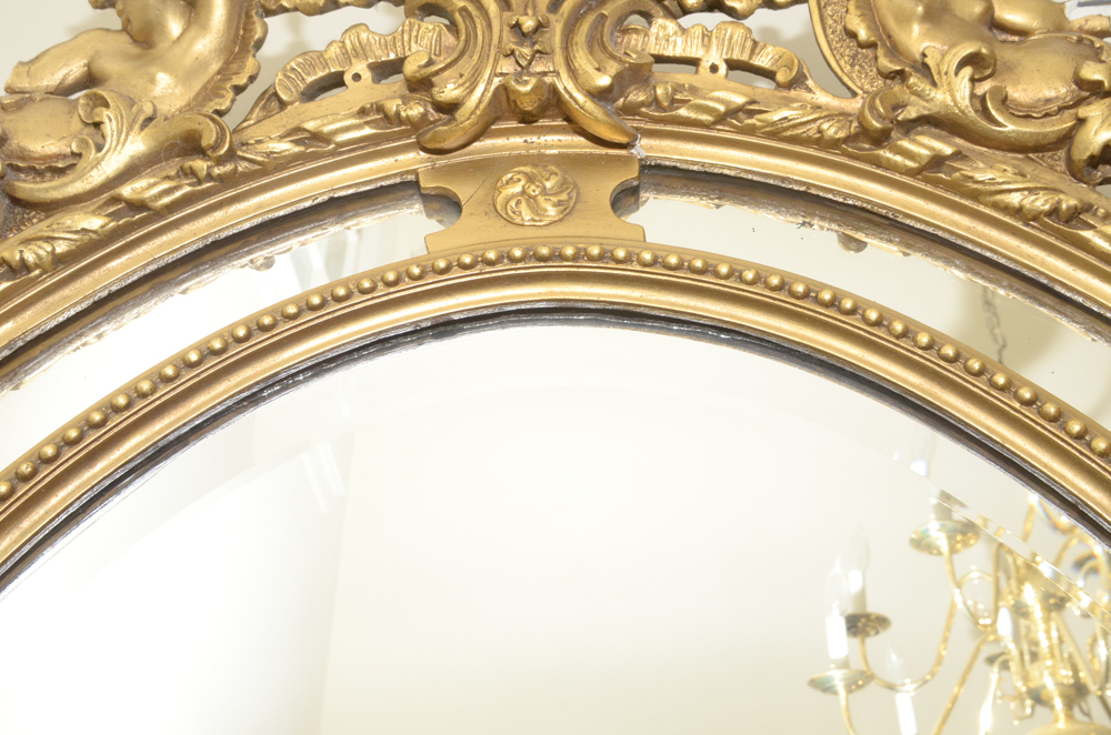 Antique Victorian Gilt and Gesso Mirror