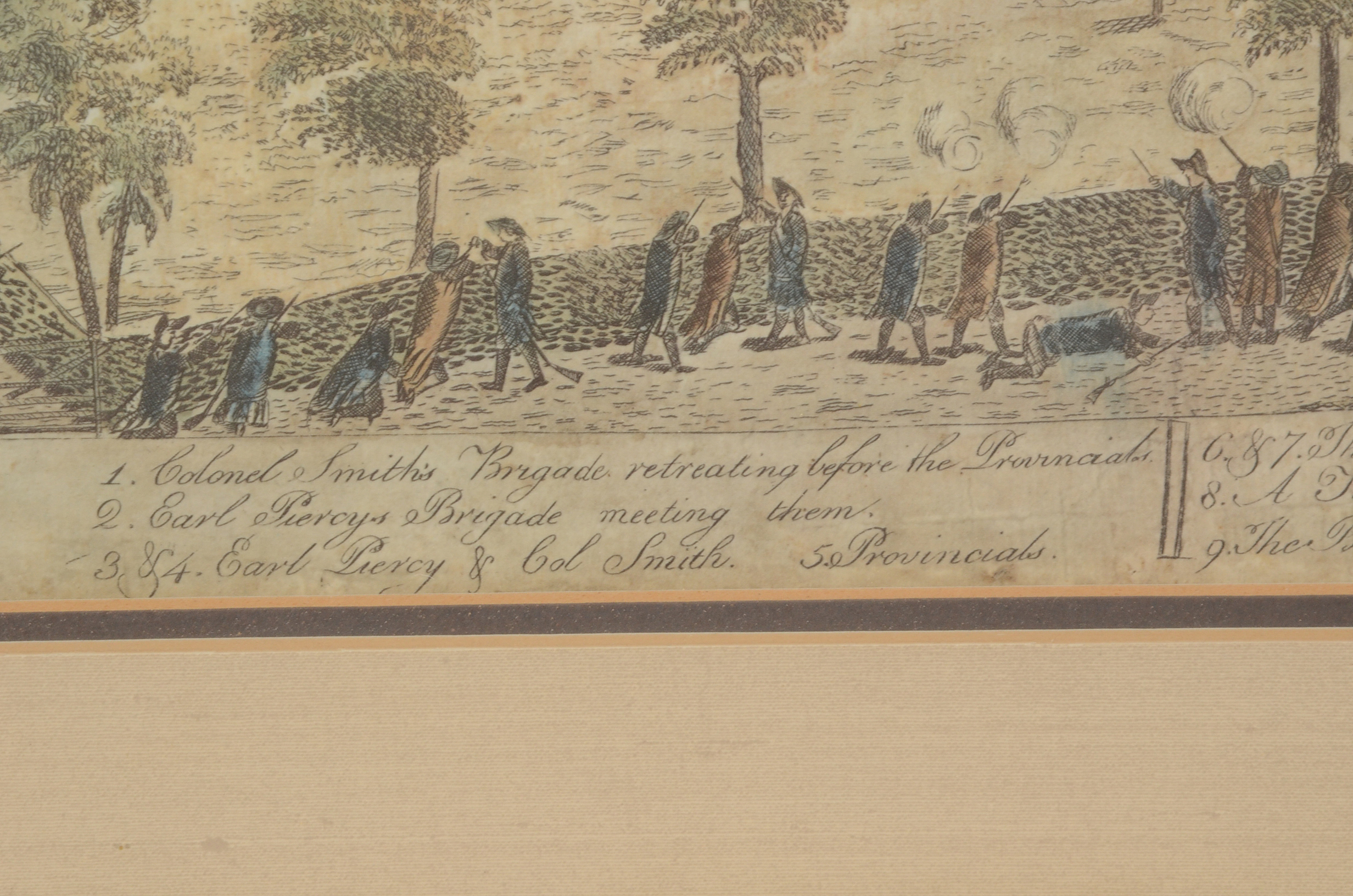 Offset Lithographic Reproduction after 1775 Amos Doolittle Engraving "A View of the South Part of Lexington"