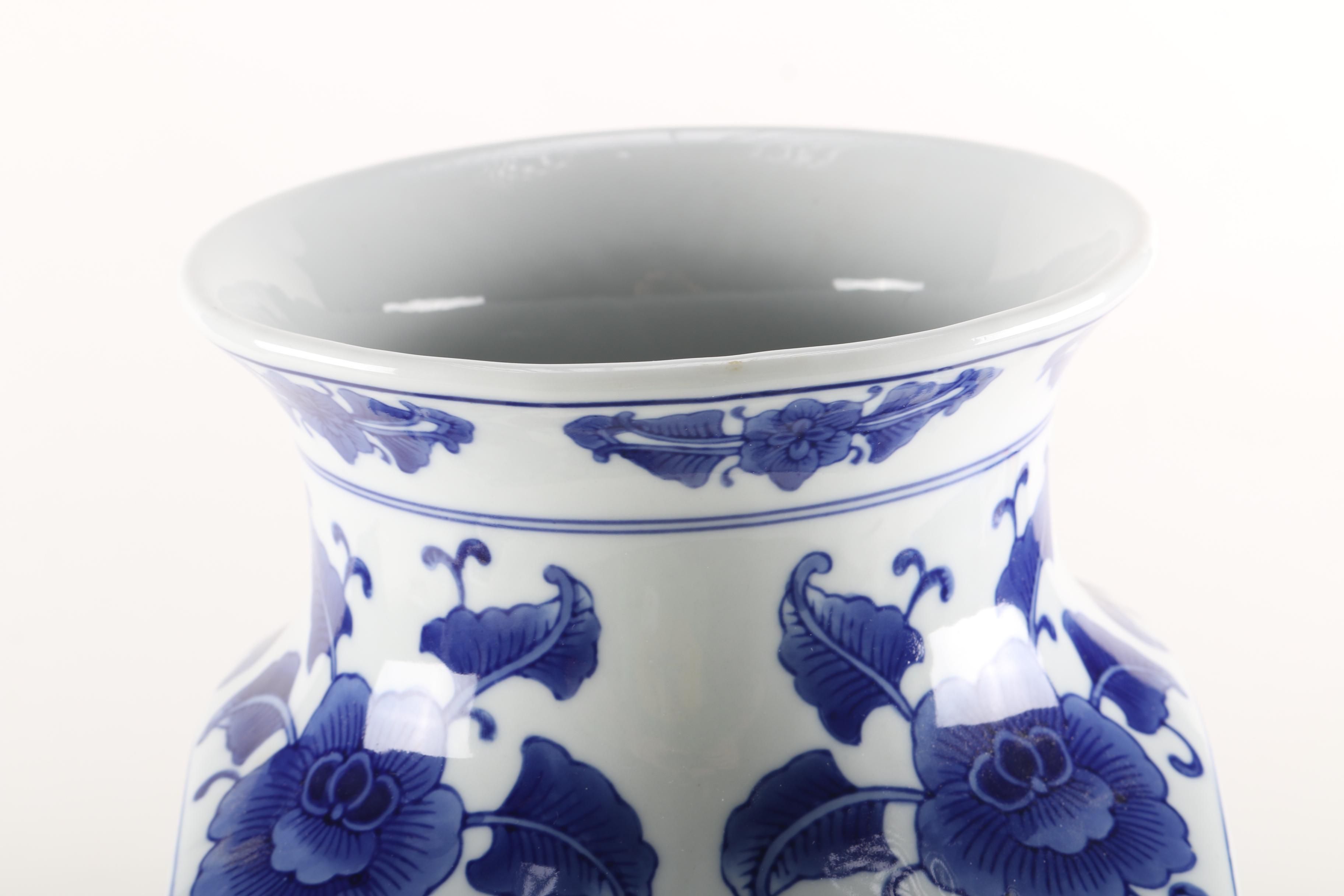 Bombay Company Blue on White Porcelain Vase