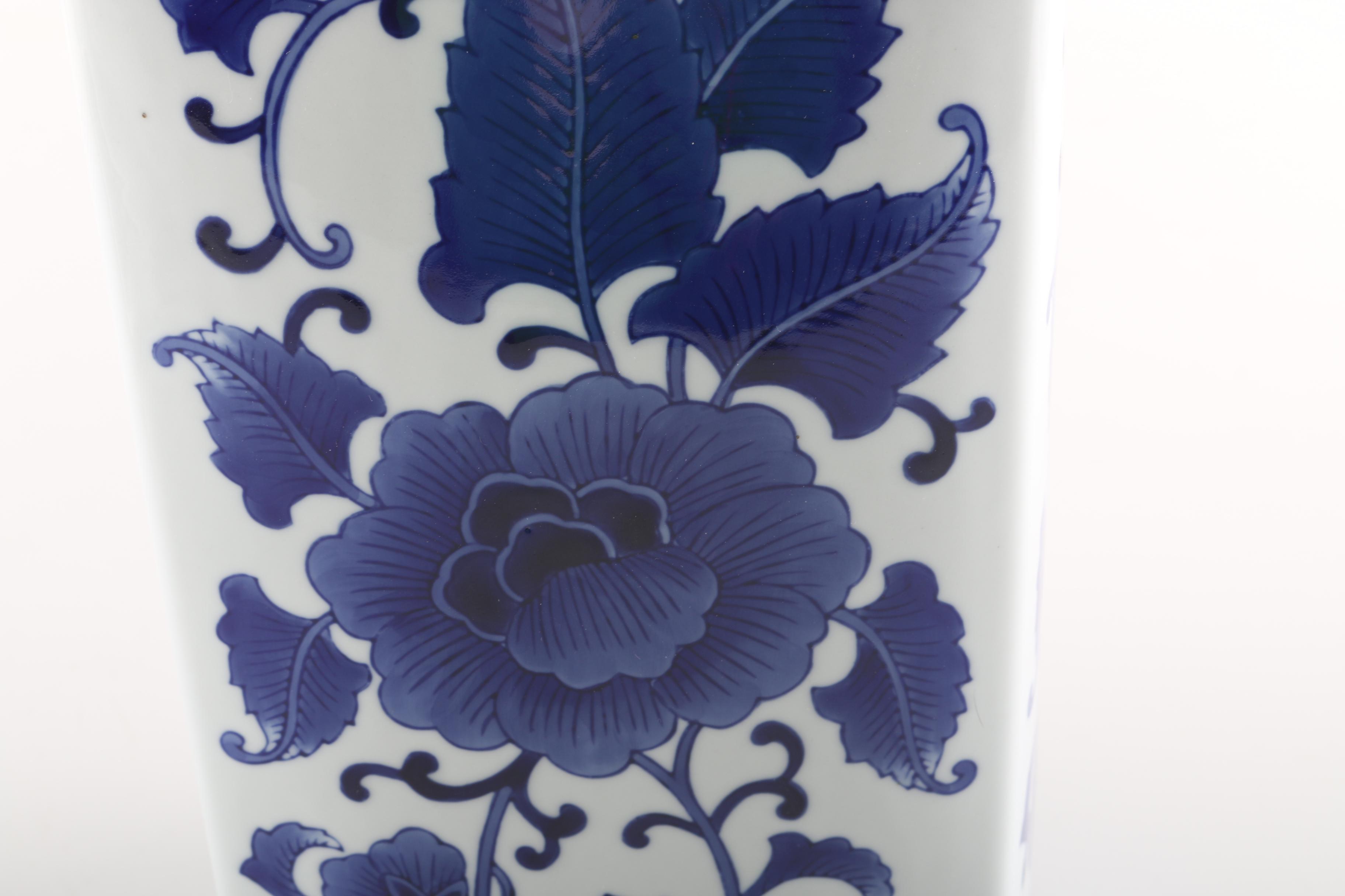 Bombay Company Blue on White Porcelain Vase