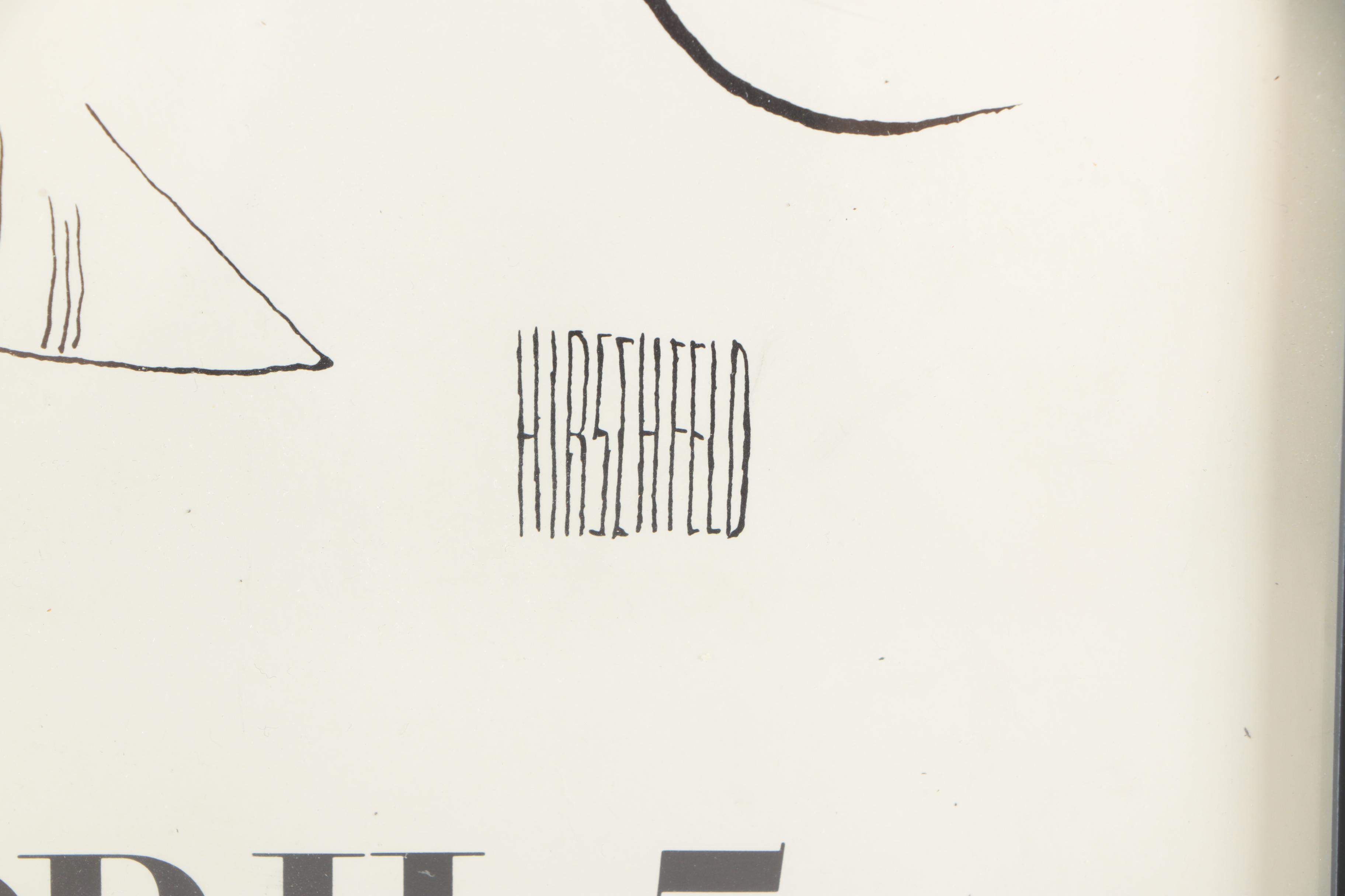 Lithograph Art Poster After Al Hirschfeld for "Hitchcock by Hitchcock"