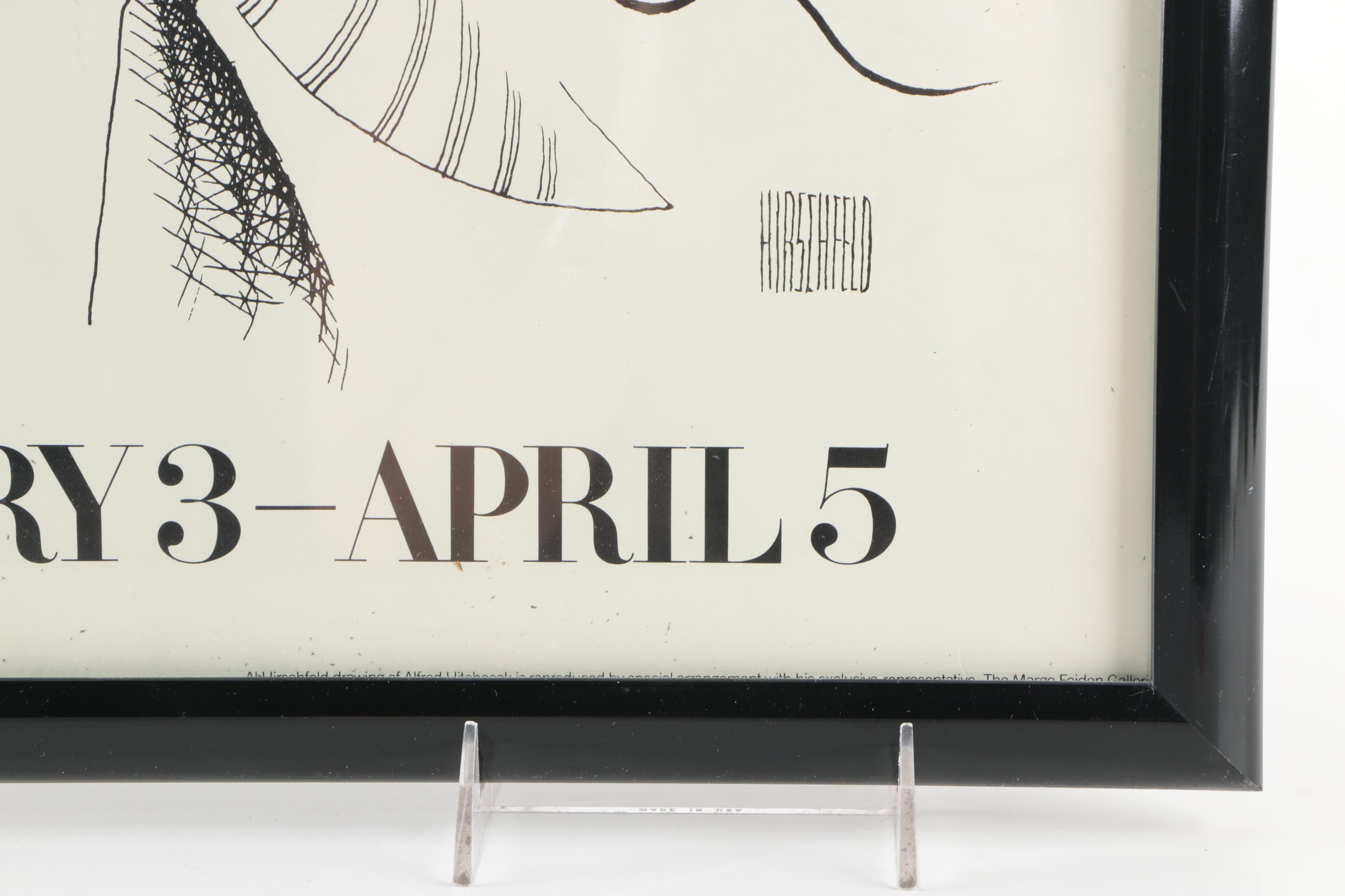 Lithograph Art Poster After Al Hirschfeld for "Hitchcock by Hitchcock"