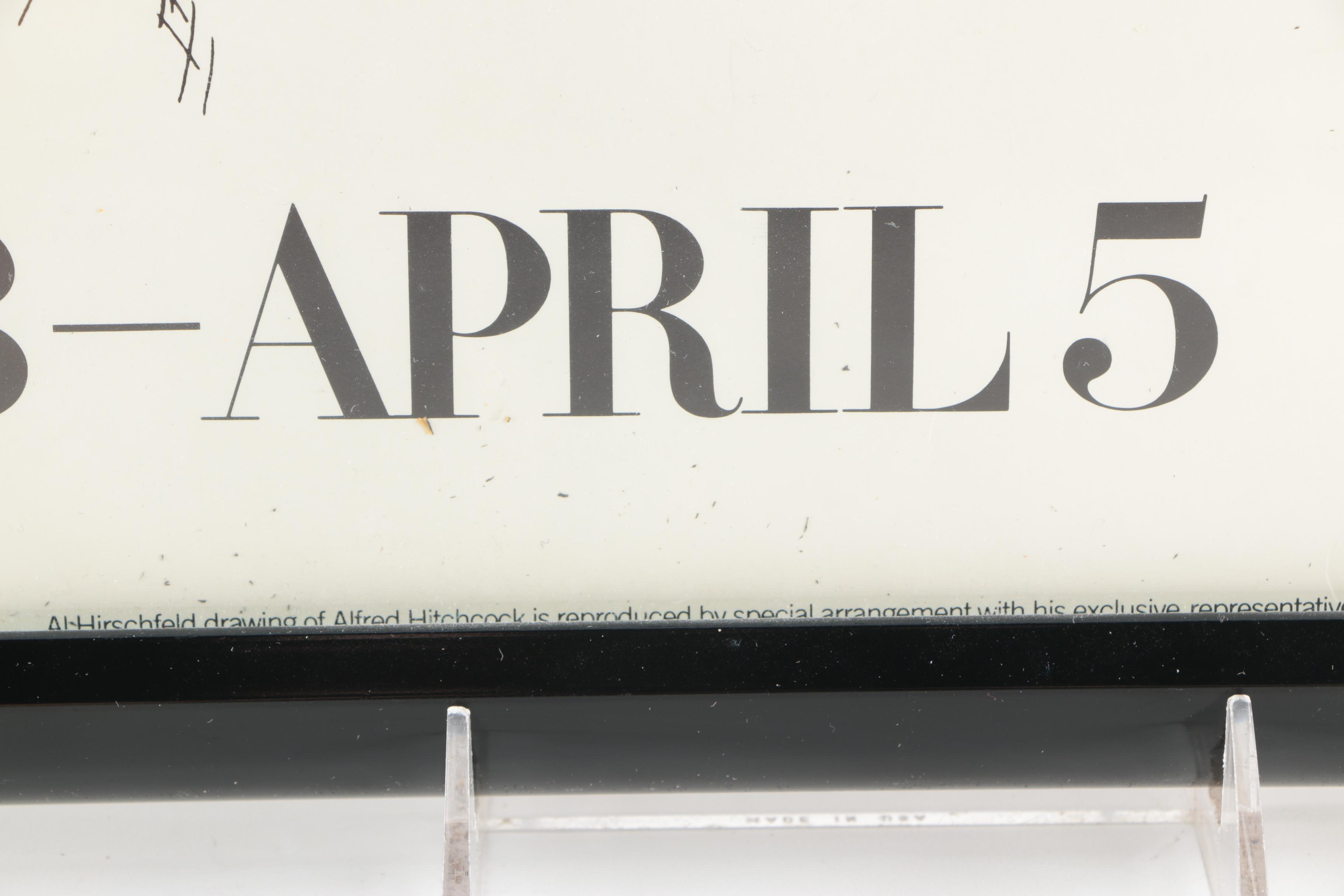 Lithograph Art Poster After Al Hirschfeld for "Hitchcock by Hitchcock"