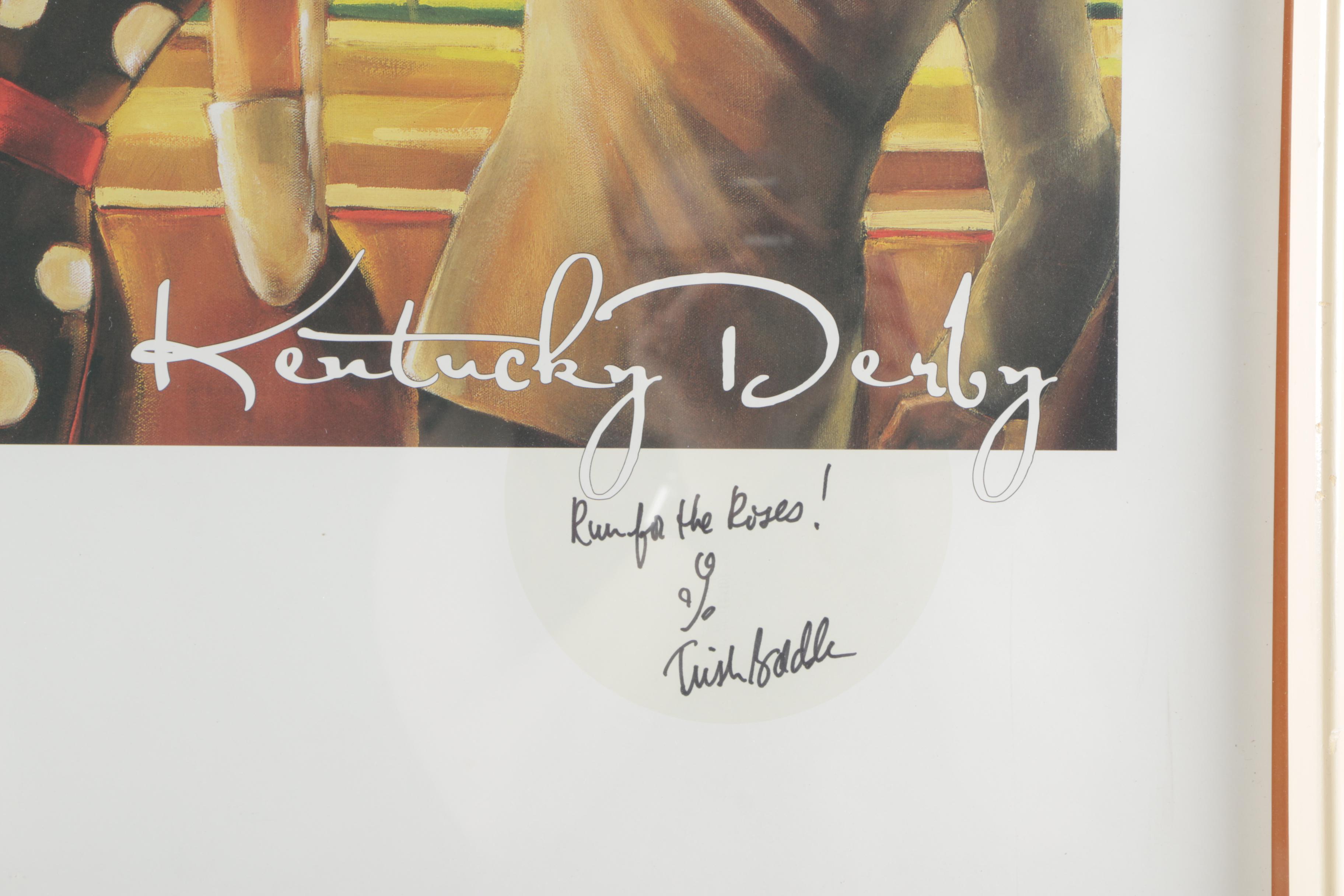 Trish Biddle Signed Offset Lithograph on Paper "Kentucky Derby 134th Running"