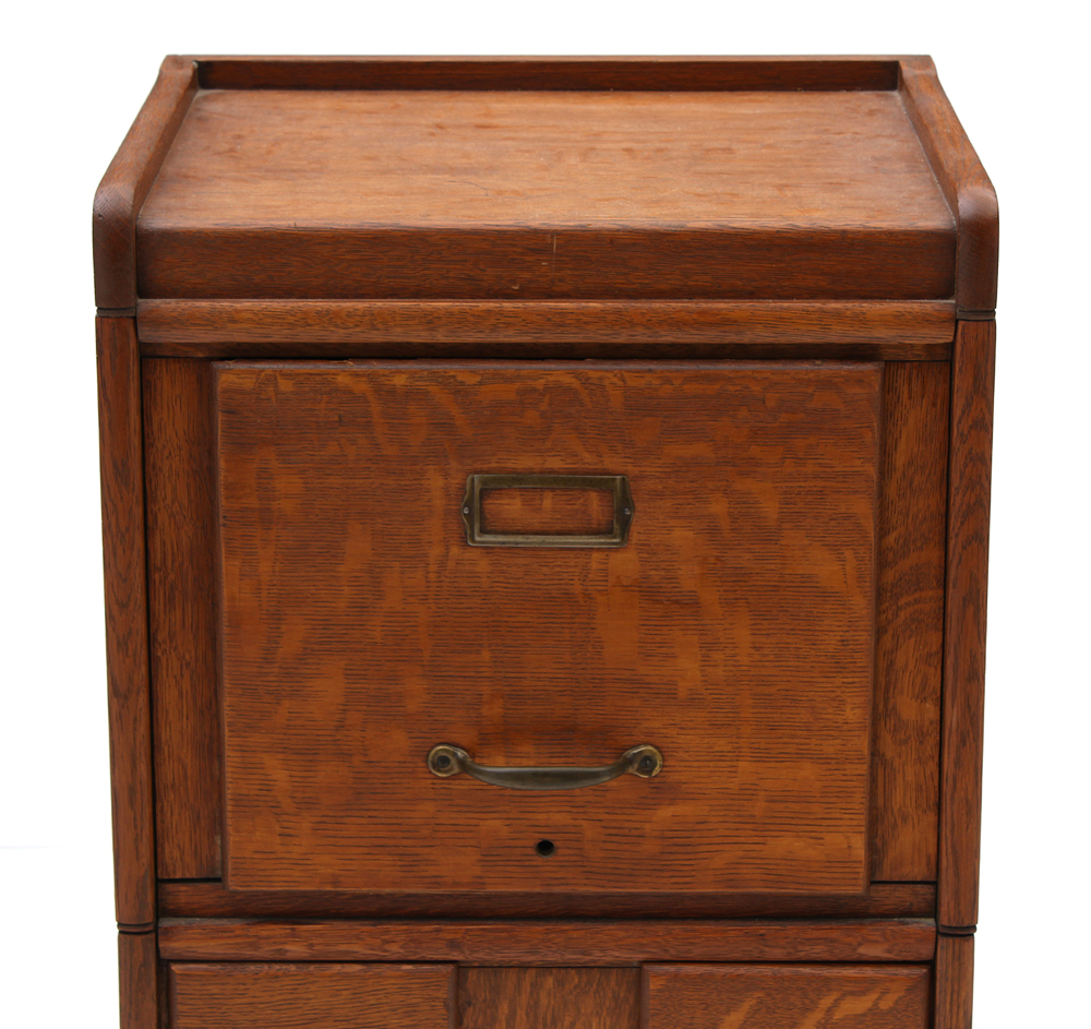 Vintage Stacking Oak File-on-Stand