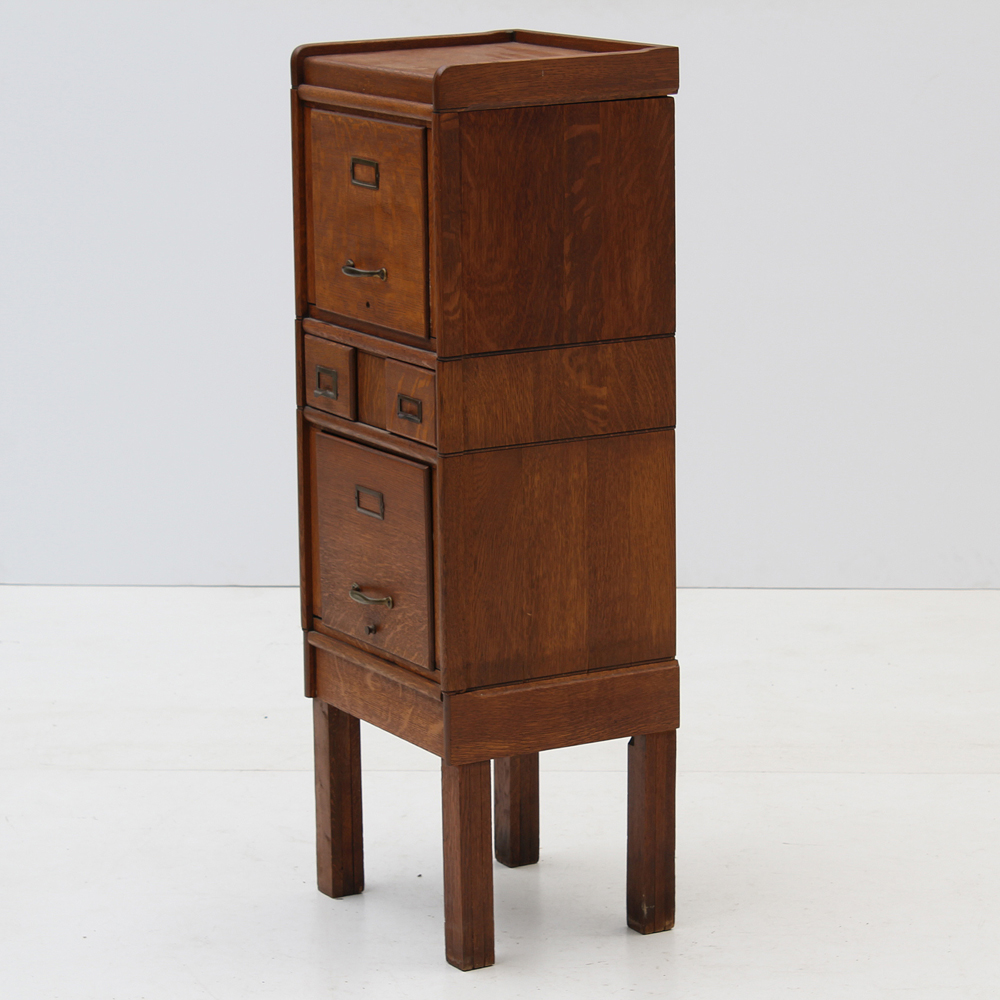 Vintage Stacking Oak File-on-Stand
