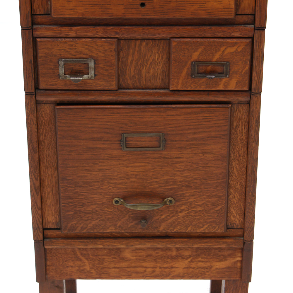 Vintage Stacking Oak File-on-Stand
