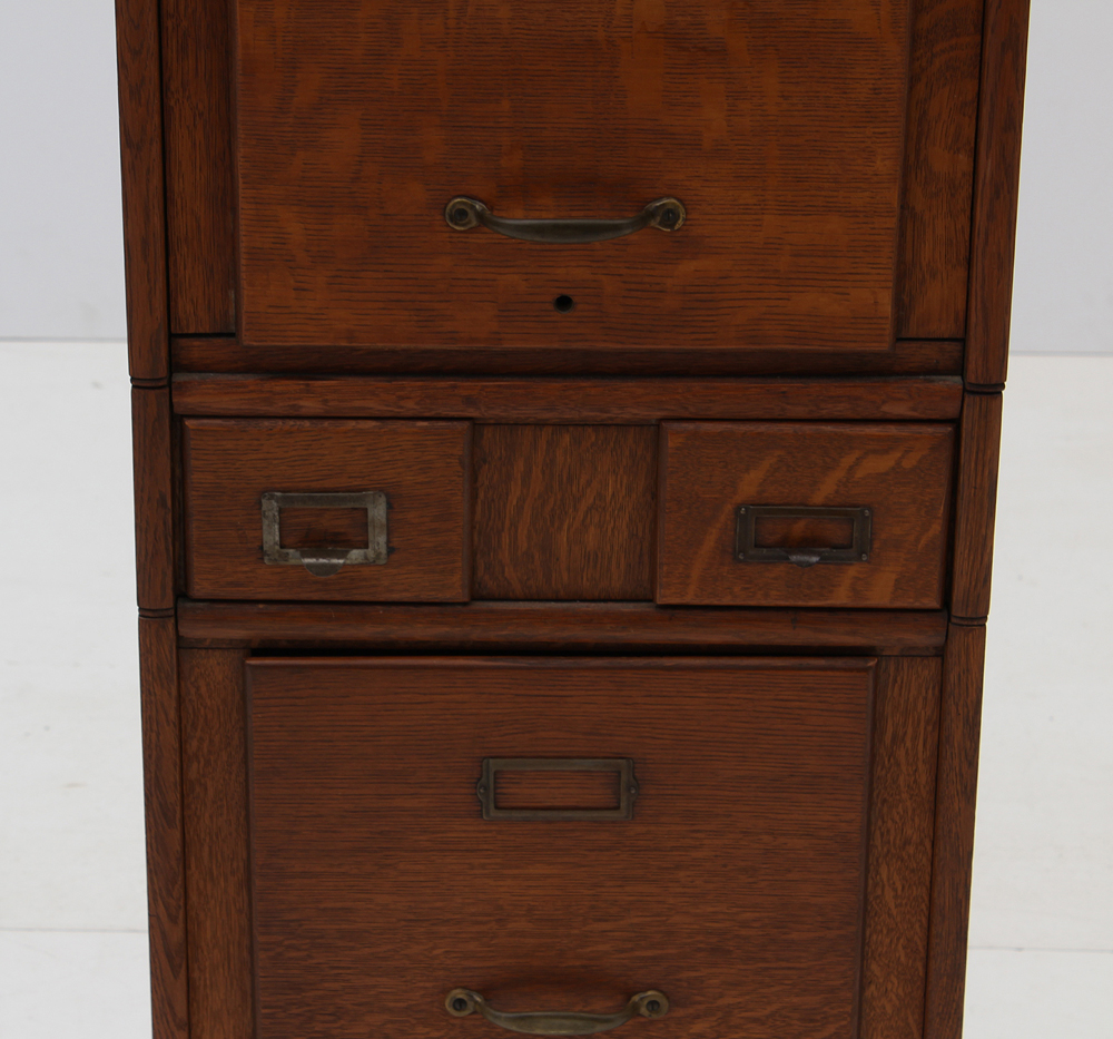 Vintage Stacking Oak File-on-Stand