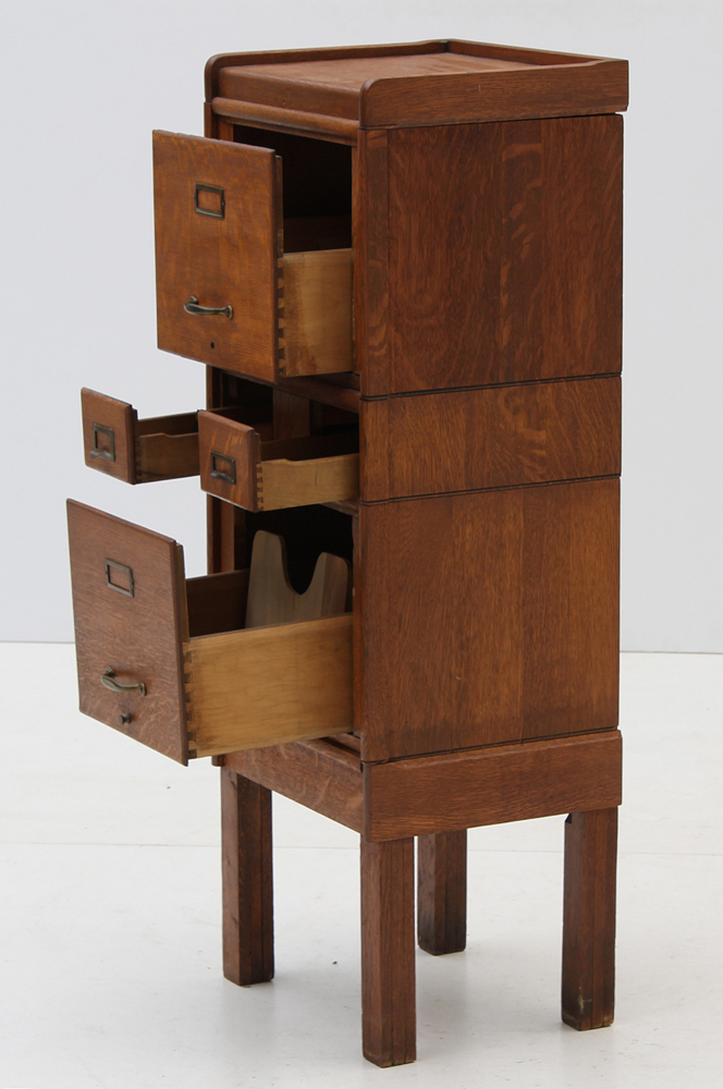 Vintage Stacking Oak File-on-Stand