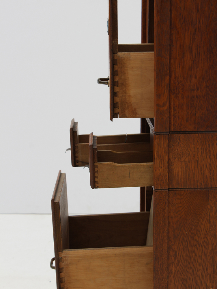 Vintage Stacking Oak File-on-Stand