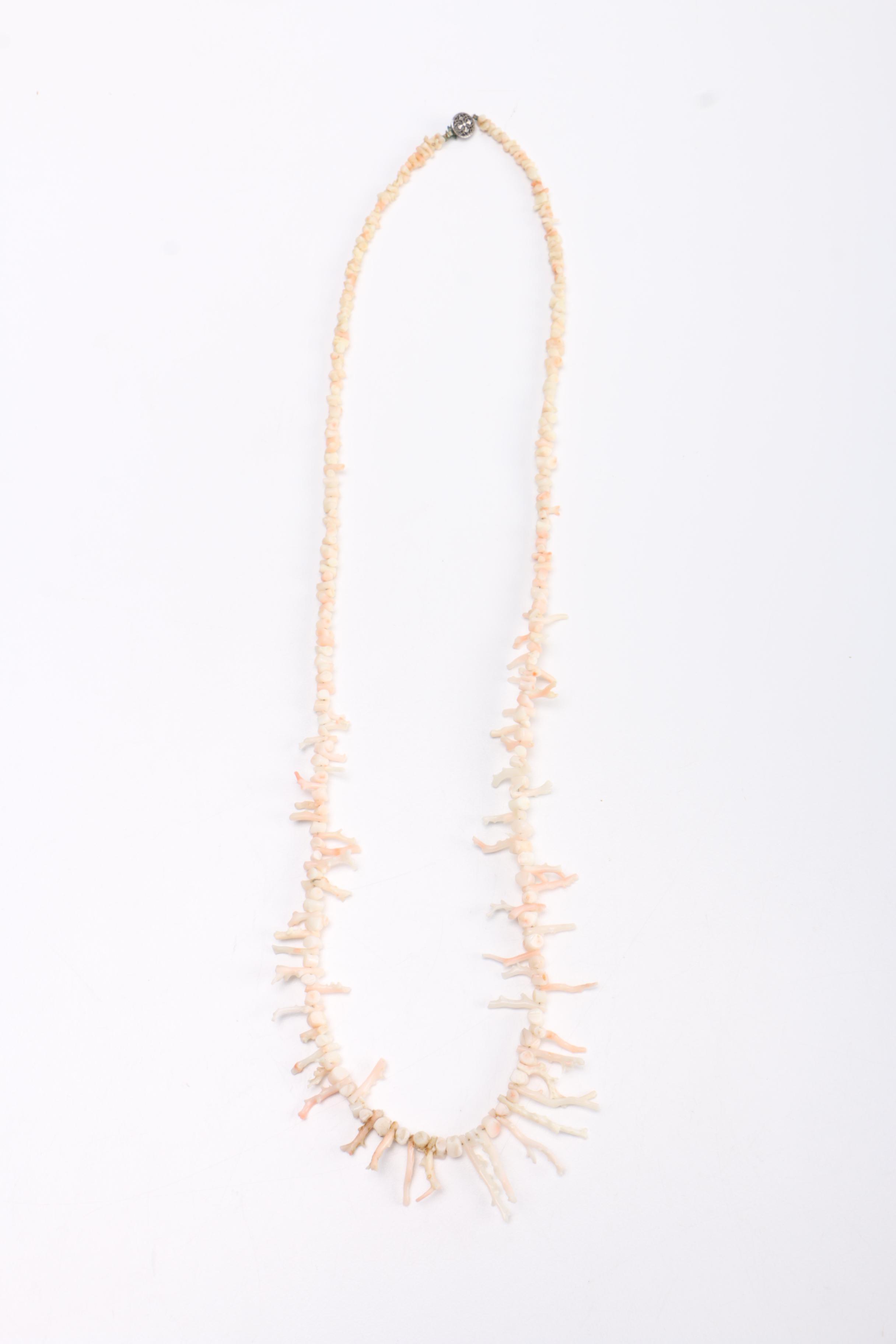 Sterling Silver Jewelry Assortment Including a Coral Necklace