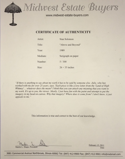 Stan Solomon Limited Edition Print "Above and Beyond"