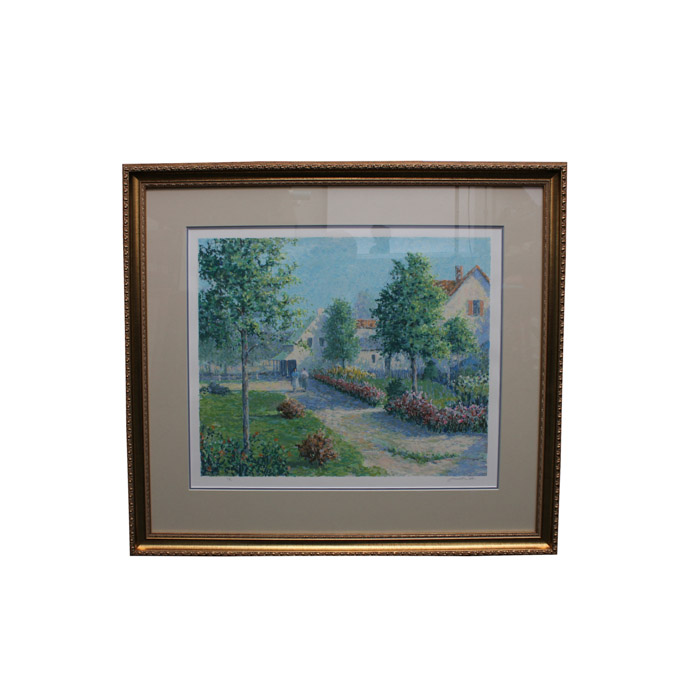 Christine Tuttle Limited Edition Lithograph Print on Paper of a Rural Landscape