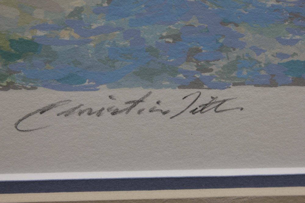 Christine Tuttle Limited Edition Lithograph Print on Paper of a Rural Landscape