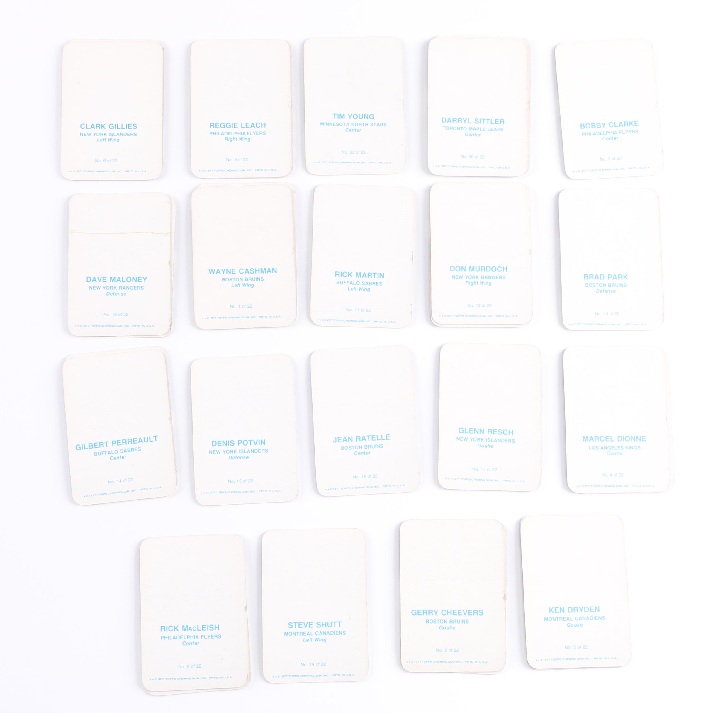 Collection of 1977 Topps Glossy Square Hockey Cards