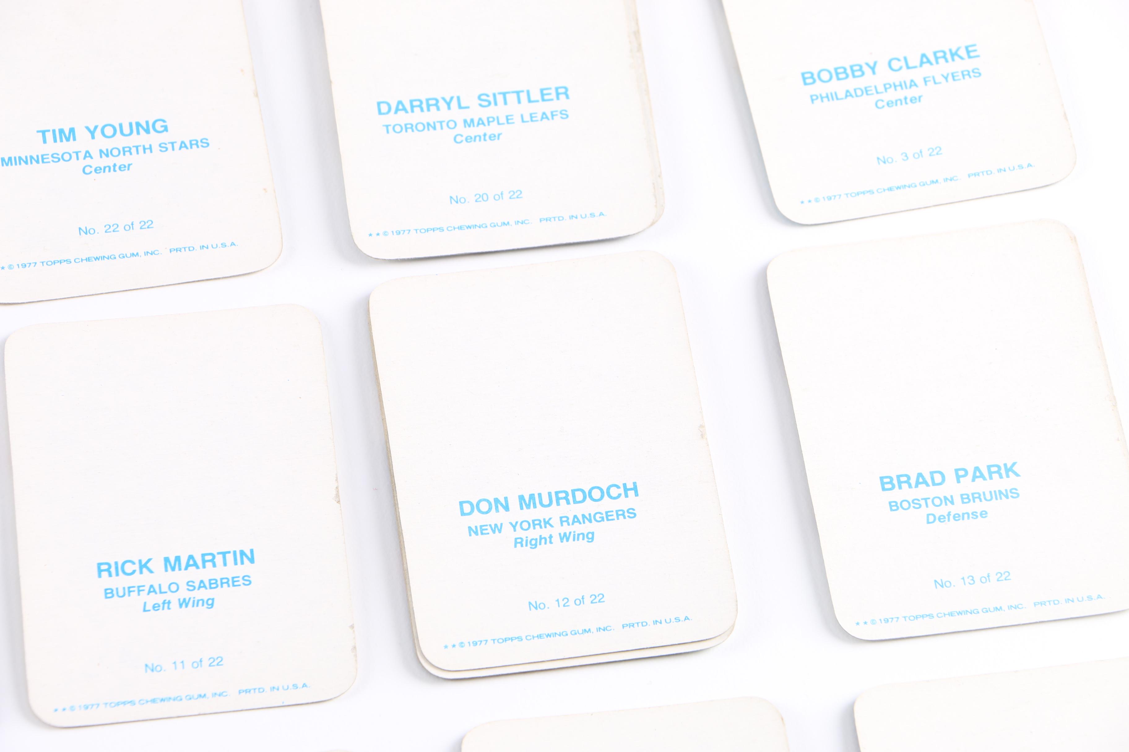 Collection of 1977 Topps Glossy Square Hockey Cards